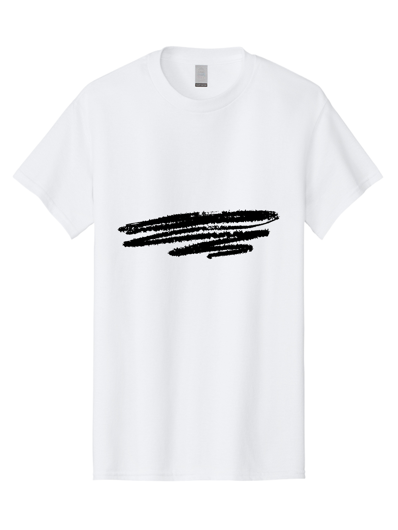 Black-Brush-Stroke Men'S Graphic Tee, 100% Cotton, Comfortable Casual Summer Wear, Machine Washable, Black Scribble, Abstract Art, Rough Texture, Expressive Lines, Modern Design, Artistic Brush Stroke, Creative Element -  Aaa367 23