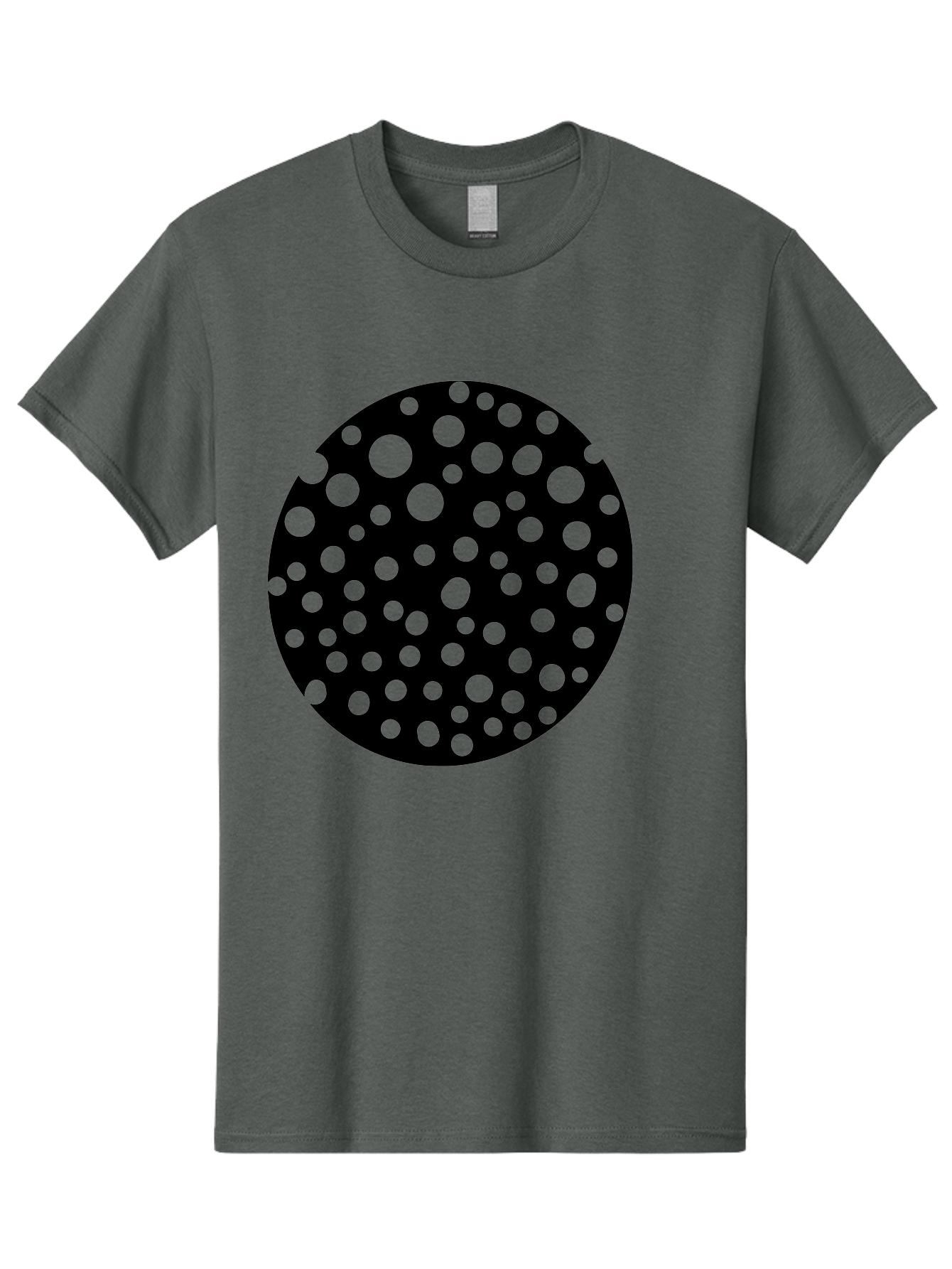 Black-Circle-With-Green-Dots Men'S Graphic Tee, 100% Cotton, Comfortable Casual Summer Wear, Machine Washable, Black Circle, Green Dots, Graphic Design, Abstract Art, Modern Pattern, Geometric Shapes, Simple Design, Bold Colors, -  Aaa368 27