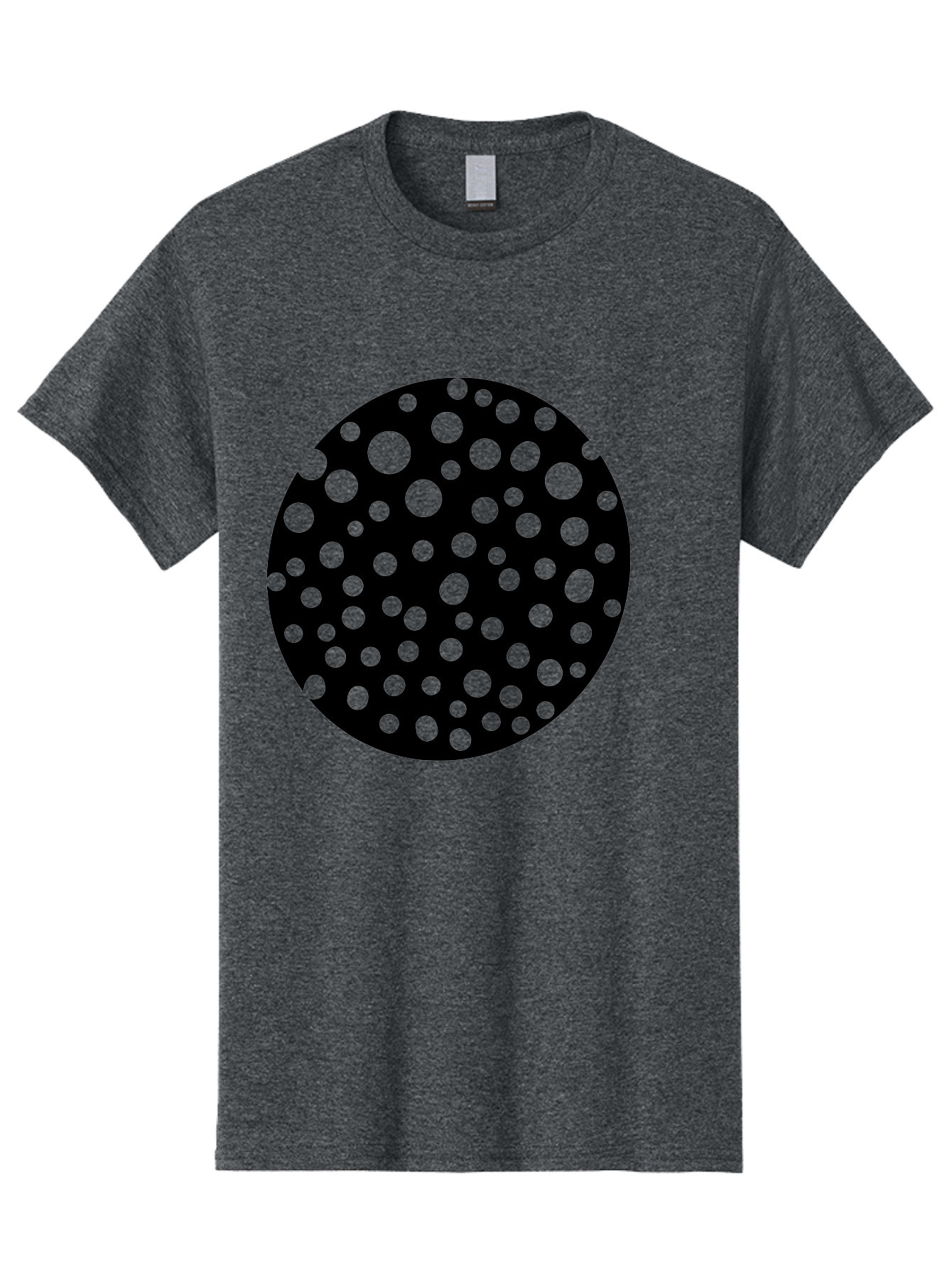 Black-Circle-With-Green-Dots Men'S Graphic Tee, 100% Cotton, Comfortable Casual Summer Wear, Machine Washable, Black Circle, Green Dots, Graphic Design, Abstract Art, Modern Pattern, Geometric Shapes, Simple Design, Bold Colors, -  Aaa368 17