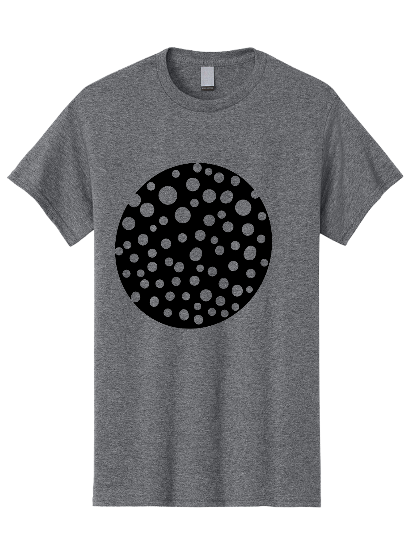 Black-Circle-With-Green-Dots Men'S Graphic Tee, 100% Cotton, Comfortable Casual Summer Wear, Machine Washable, Black Circle, Green Dots, Graphic Design, Abstract Art, Modern Pattern, Geometric Shapes, Simple Design, Bold Colors, -  Aaa368 15