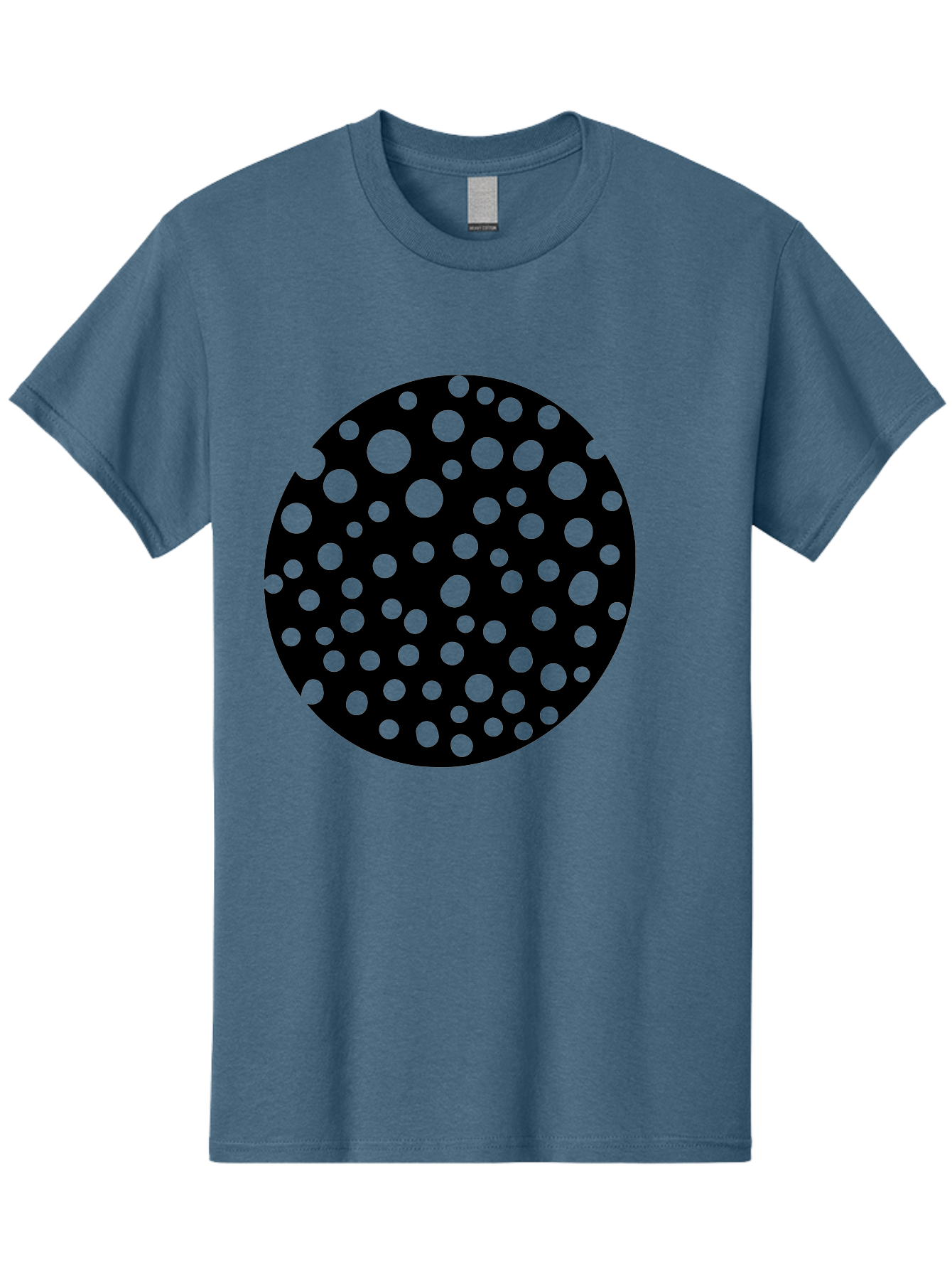 Black-Circle-With-Green-Dots Men'S Graphic Tee, 100% Cotton, Comfortable Casual Summer Wear, Machine Washable, Black Circle, Green Dots, Graphic Design, Abstract Art, Modern Pattern, Geometric Shapes, Simple Design, Bold Colors, -  Aaa368 9