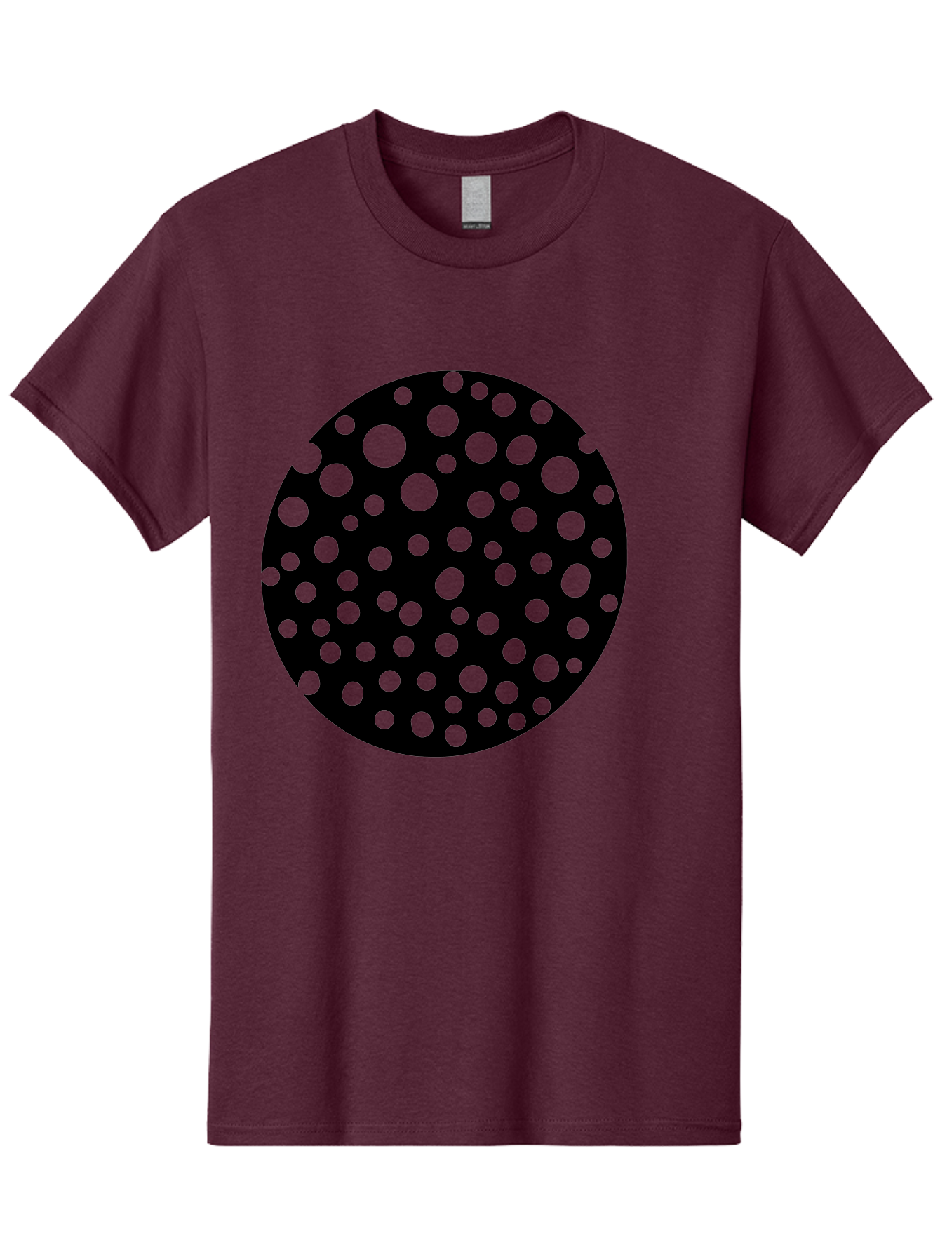Black-Circle-With-Green-Dots Men'S Graphic Tee, 100% Cotton, Comfortable Casual Summer Wear, Machine Washable, Black Circle, Green Dots, Graphic Design, Abstract Art, Modern Pattern, Geometric Shapes, Simple Design, Bold Colors, -  Aaa368 3