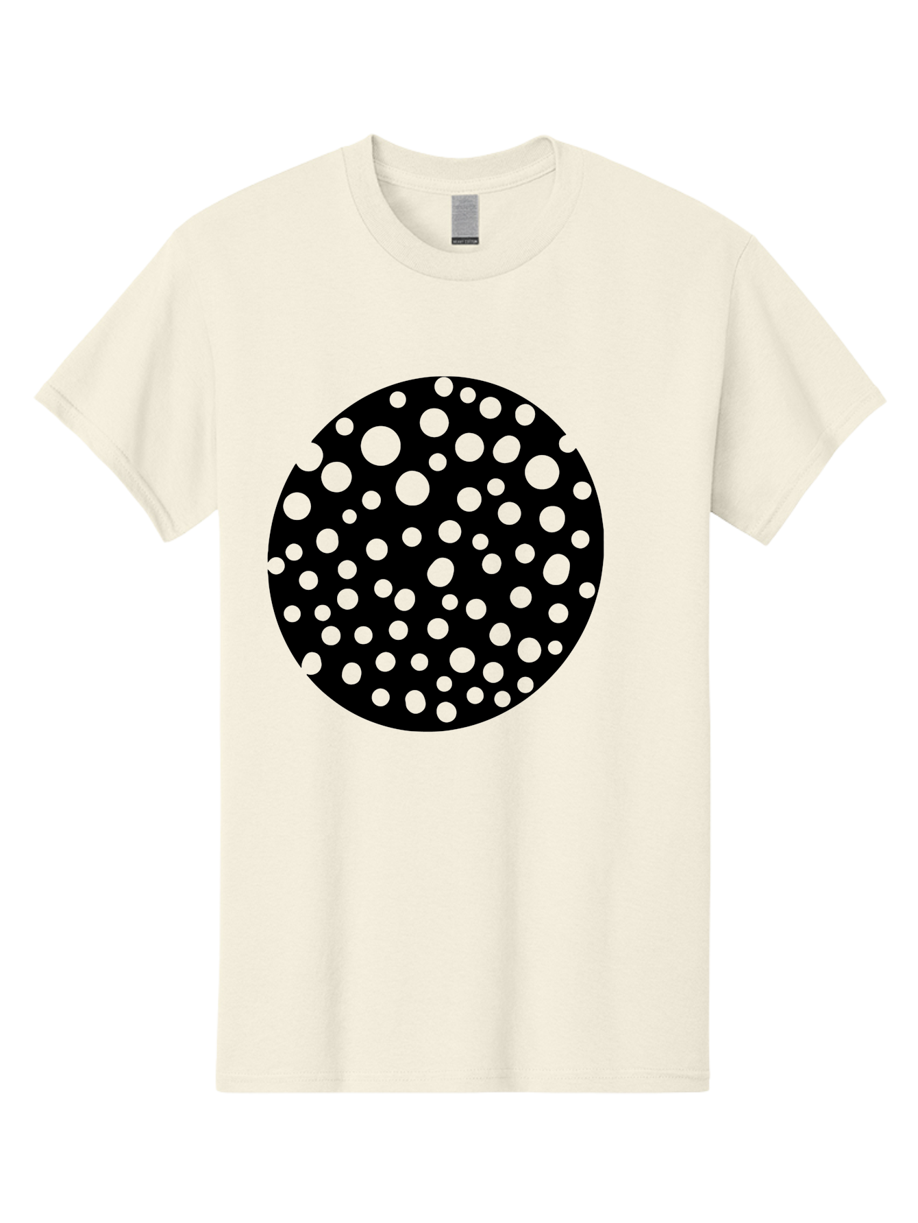 Black-Circle-With-Green-Dots Men'S Graphic Tee, 100% Cotton, Comfortable Casual Summer Wear, Machine Washable, Black Circle, Green Dots, Graphic Design, Abstract Art, Modern Pattern, Geometric Shapes, Simple Design, Bold Colors, -  Aaa368 21