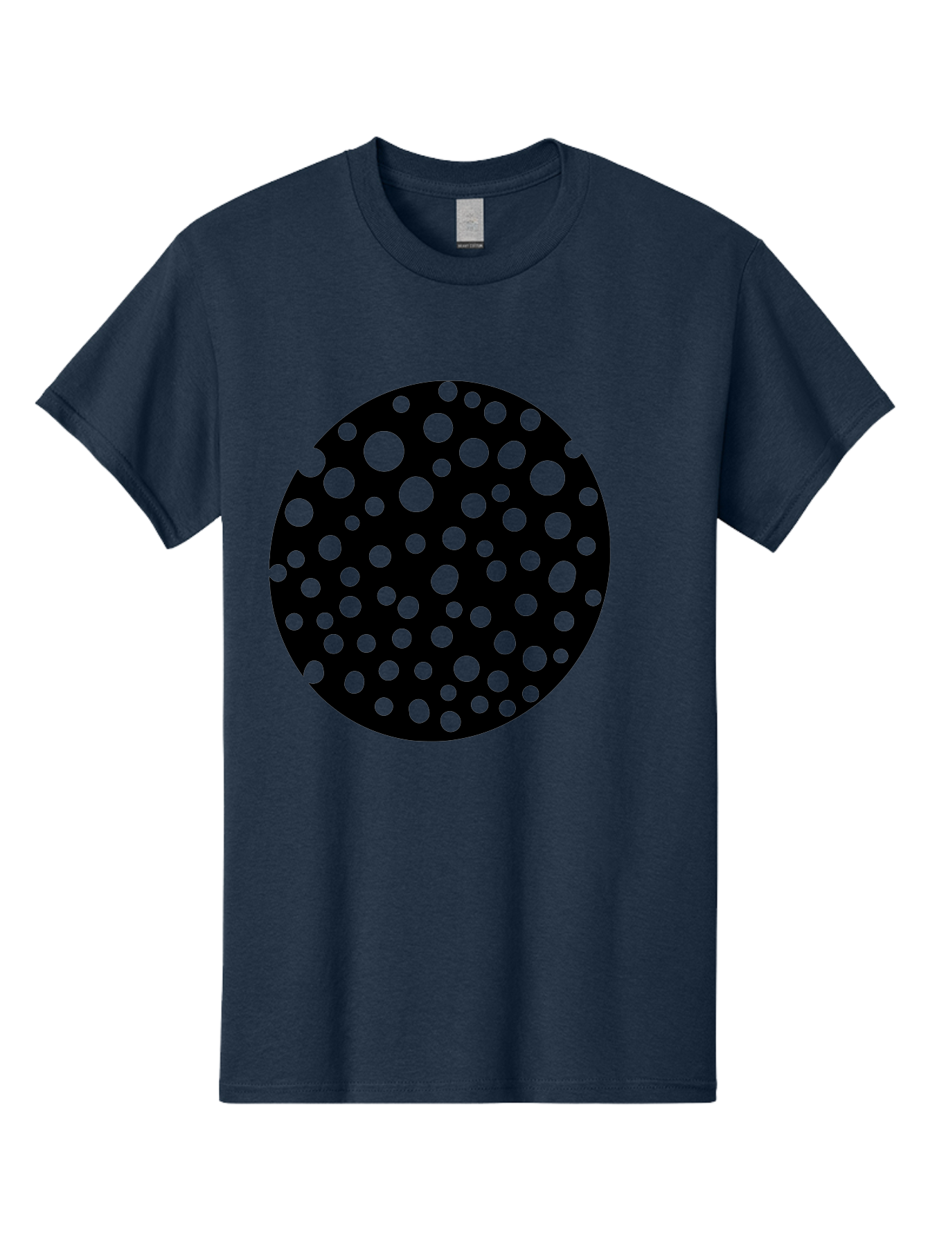 Black-Circle-With-Green-Dots Men'S Graphic Tee, 100% Cotton, Comfortable Casual Summer Wear, Machine Washable, Black Circle, Green Dots, Graphic Design, Abstract Art, Modern Pattern, Geometric Shapes, Simple Design, Bold Colors, -  Aaa368 11