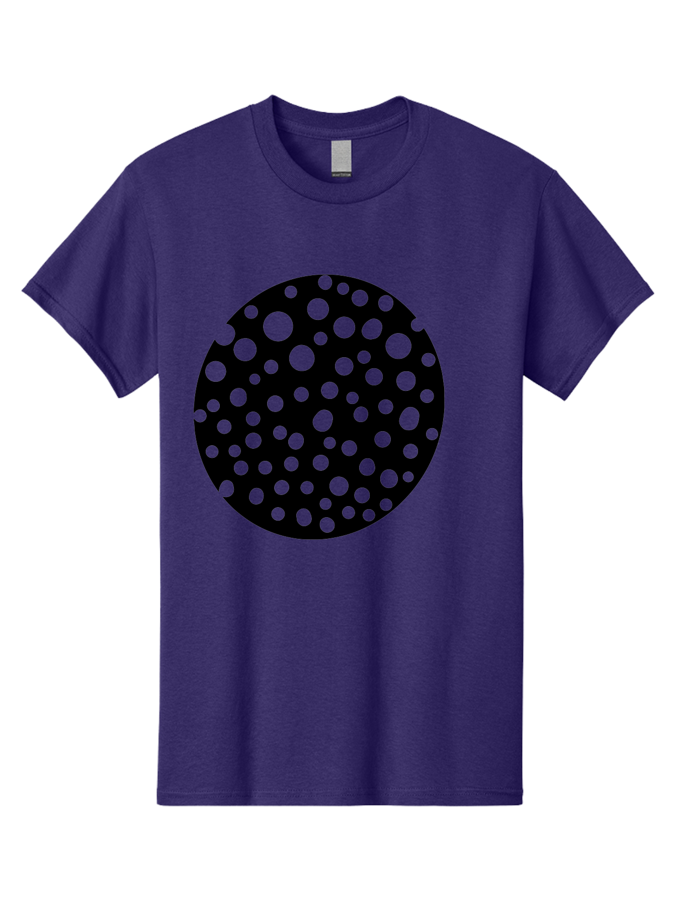 Black-Circle-With-Green-Dots Men'S Graphic Tee, 100% Cotton, Comfortable Casual Summer Wear, Machine Washable, Black Circle, Green Dots, Graphic Design, Abstract Art, Modern Pattern, Geometric Shapes, Simple Design, Bold Colors, -  Aaa368 25
