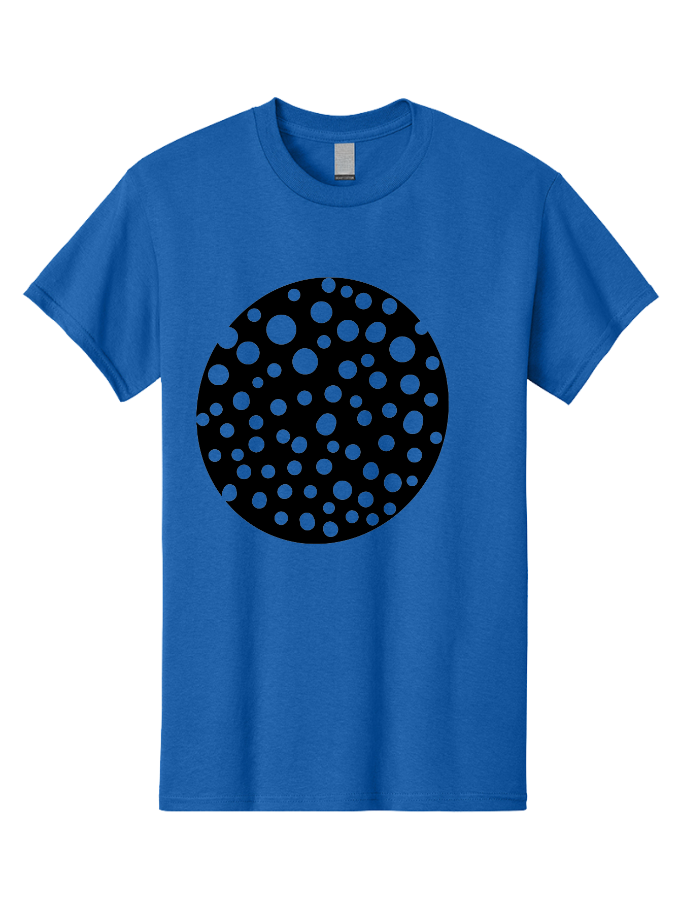 Black-Circle-With-Green-Dots Men'S Graphic Tee, 100% Cotton, Comfortable Casual Summer Wear, Machine Washable, Black Circle, Green Dots, Graphic Design, Abstract Art, Modern Pattern, Geometric Shapes, Simple Design, Bold Colors, -  Aaa368 23