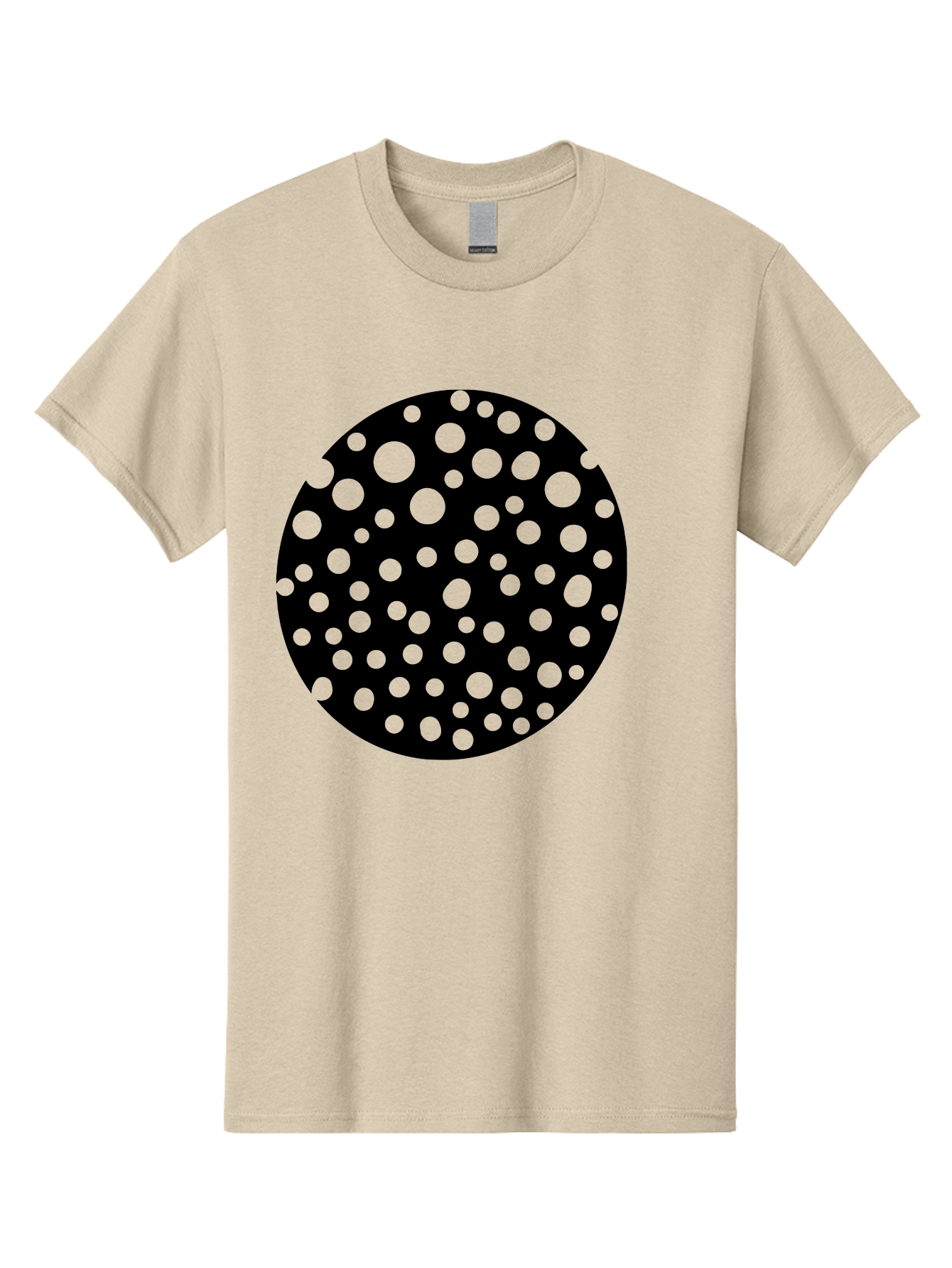 Black-Circle-With-Green-Dots Men'S Graphic Tee, 100% Cotton, Comfortable Casual Summer Wear, Machine Washable, Black Circle, Green Dots, Graphic Design, Abstract Art, Modern Pattern, Geometric Shapes, Simple Design, Bold Colors, -  Aaa368 19