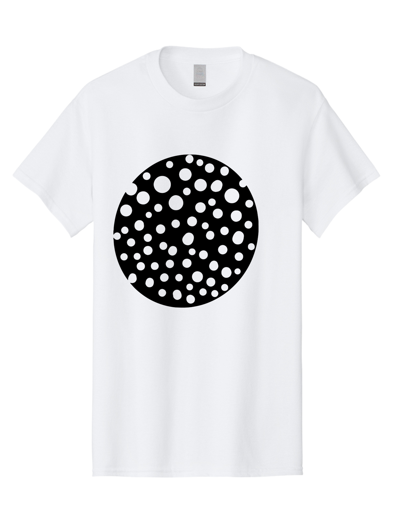 Black-Circle-With-Green-Dots Men'S Graphic Tee, 100% Cotton, Comfortable Casual Summer Wear, Machine Washable, Black Circle, Green Dots, Graphic Design, Abstract Art, Modern Pattern, Geometric Shapes, Simple Design, Bold Colors, -  Aaa368 7