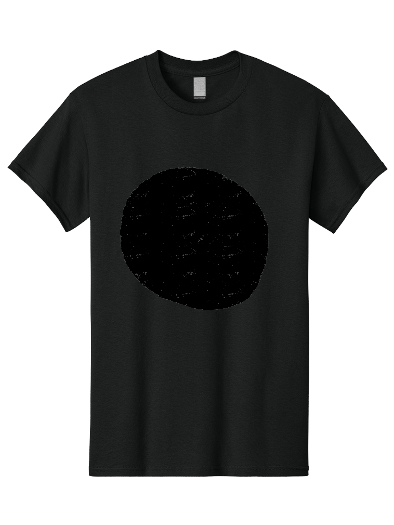 Black-Circle Men'S Graphic Tee, 100% Cotton, Comfortable Casual Summer Wear, Machine Washable, Black Circle, Abstract Shape, Digital Art, Modern Design, Minimalist Style, Geometric Figure, Simple Icon -  Aaa369