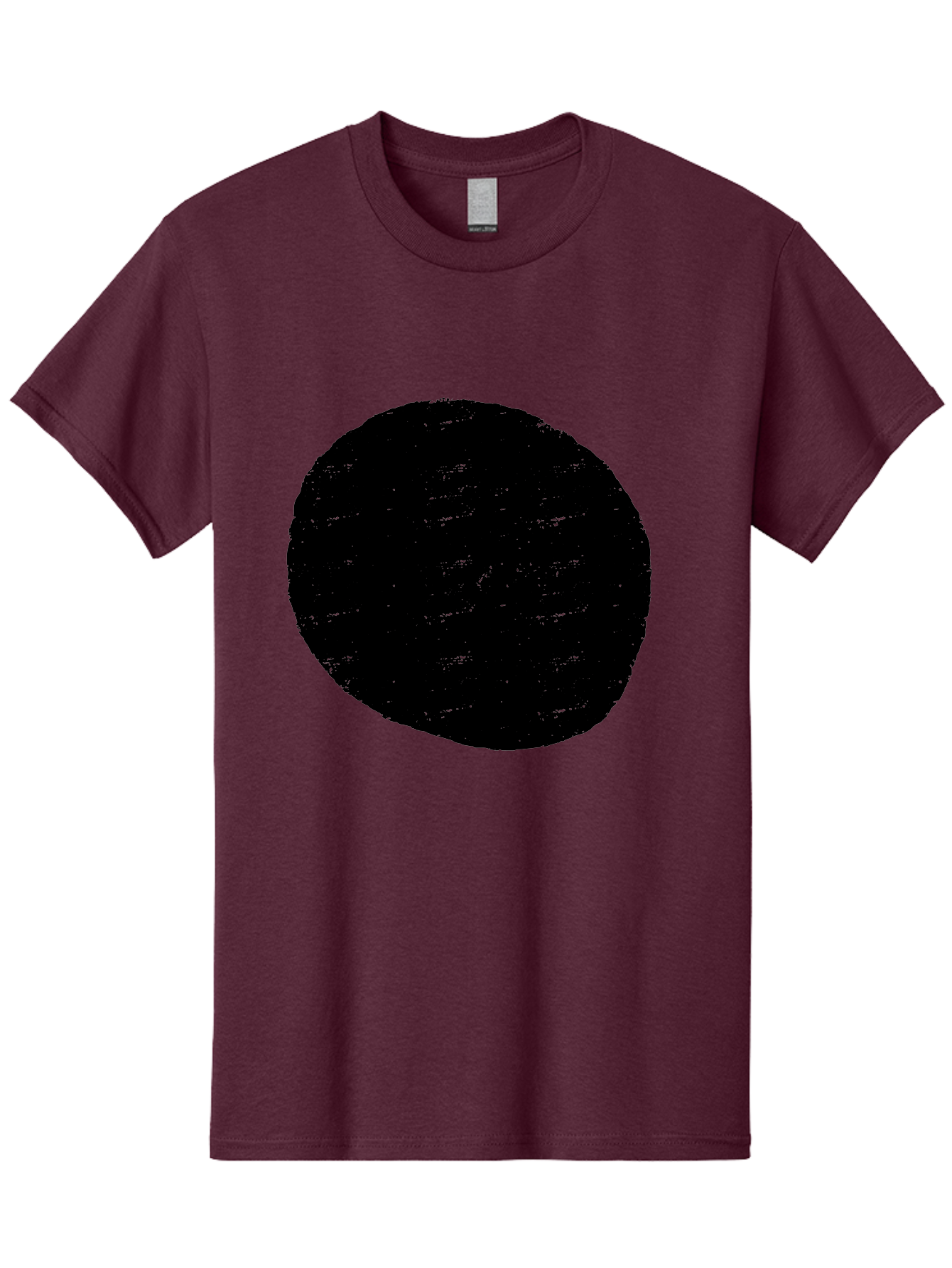 Black-Circle Men'S Graphic Tee, 100% Cotton, Comfortable Casual Summer Wear, Machine Washable, Black Circle, Abstract Shape, Digital Art, Modern Design, Minimalist Style, Geometric Figure, Simple Icon -  Aaa369 23