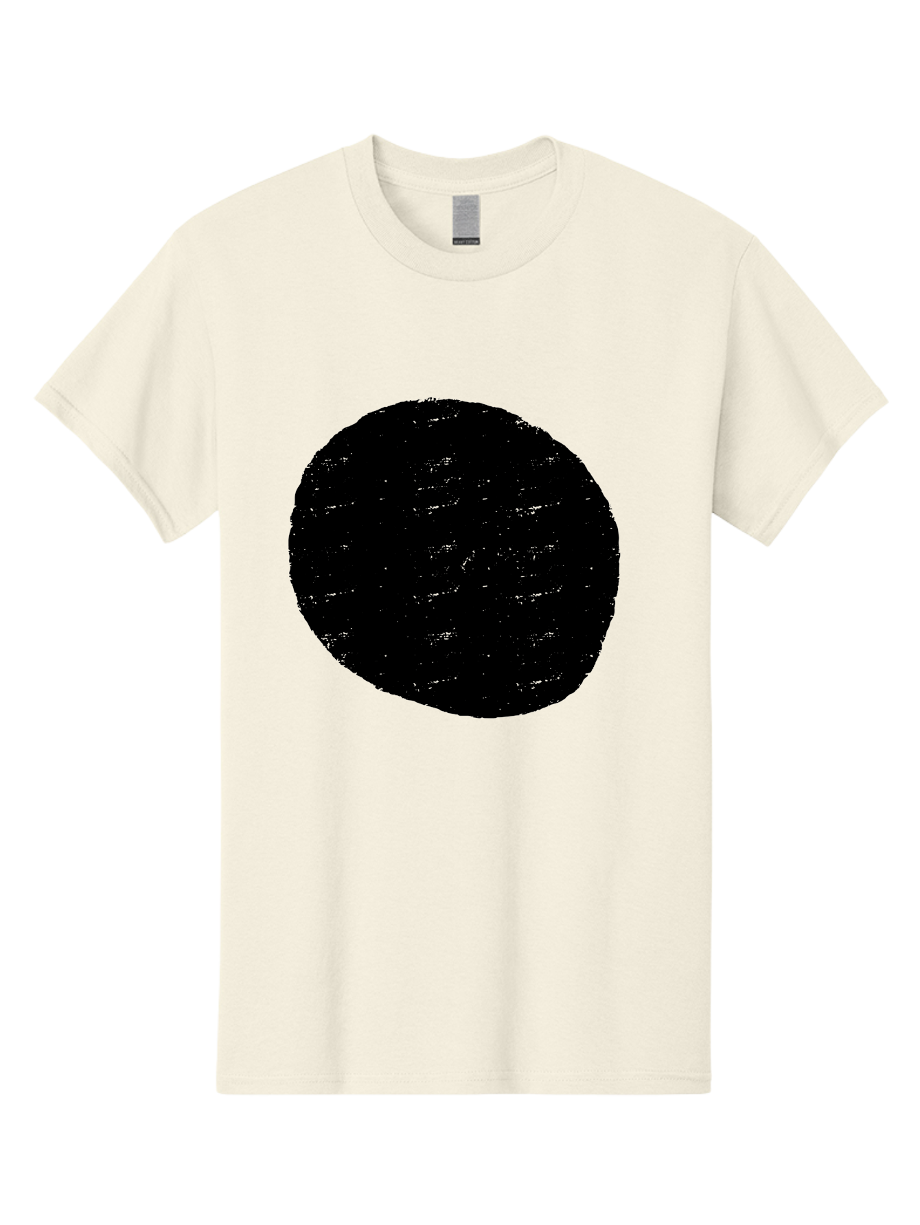 Black-Circle Men'S Graphic Tee, 100% Cotton, Comfortable Casual Summer Wear, Machine Washable, Black Circle, Abstract Shape, Digital Art, Modern Design, Minimalist Style, Geometric Figure, Simple Icon -  Aaa369 25