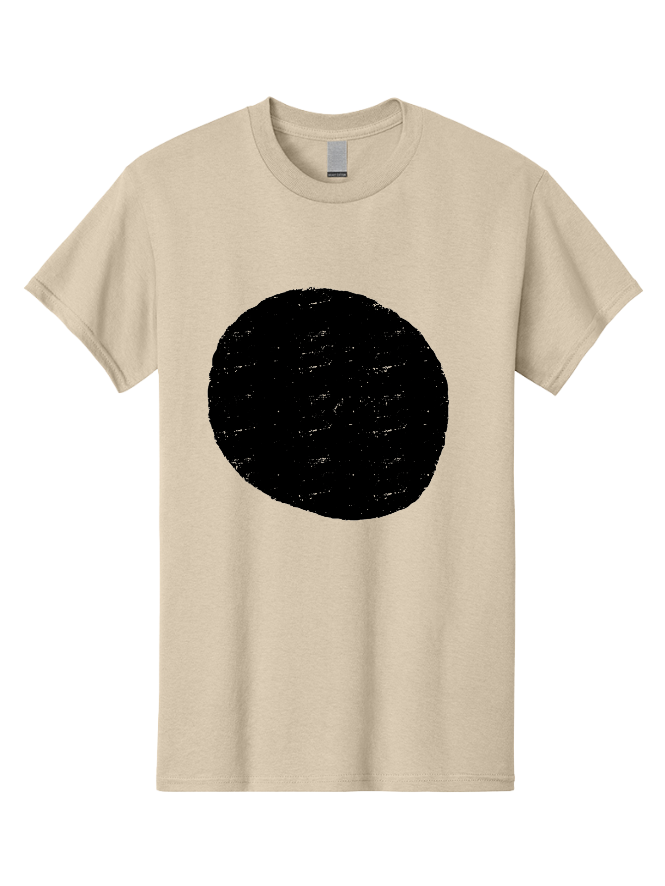 Black-Circle Men'S Graphic Tee, 100% Cotton, Comfortable Casual Summer Wear, Machine Washable, Black Circle, Abstract Shape, Digital Art, Modern Design, Minimalist Style, Geometric Figure, Simple Icon -  Aaa369 21