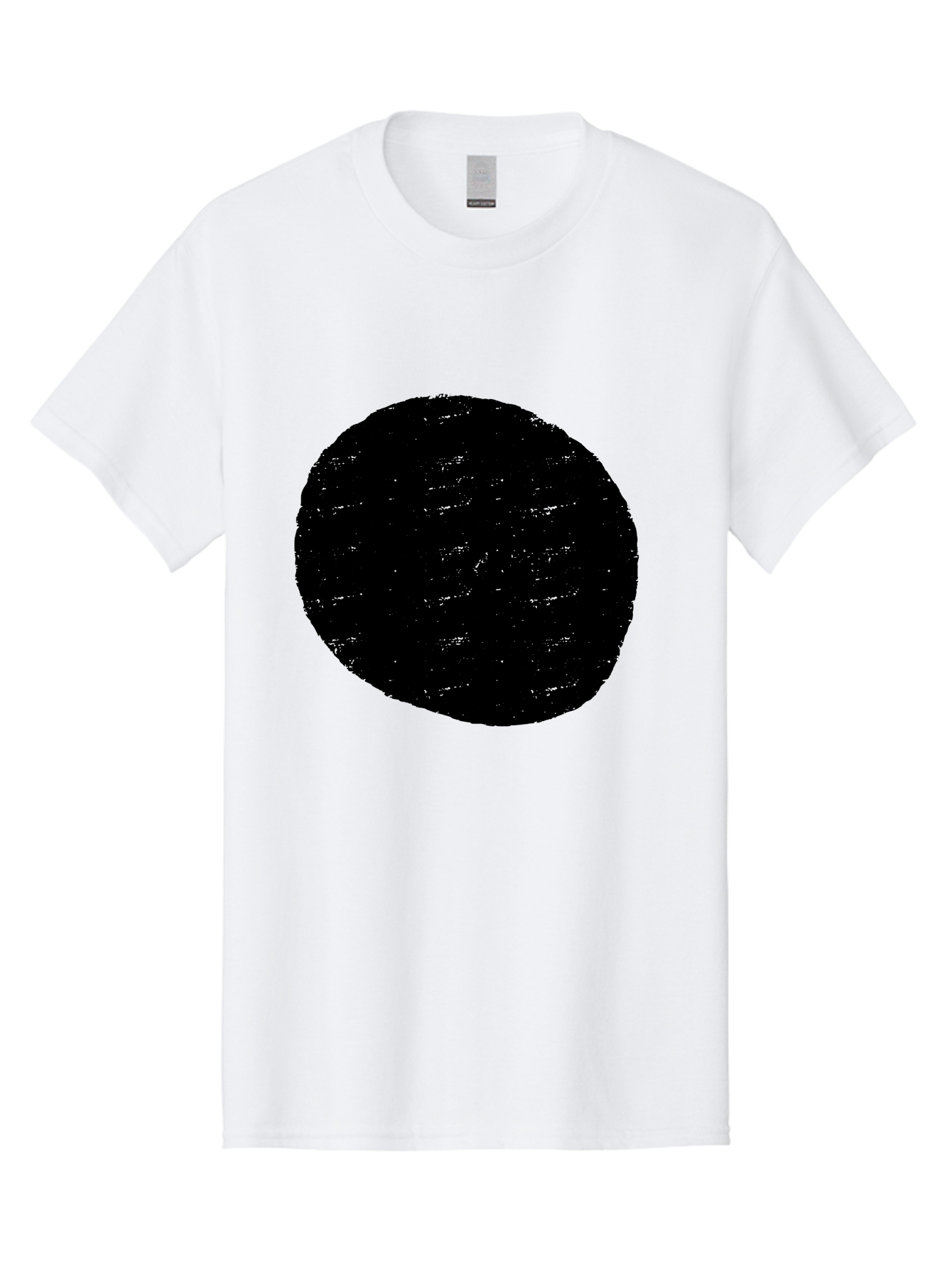 Black-Circle Men'S Graphic Tee, 100% Cotton, Comfortable Casual Summer Wear, Machine Washable, Black Circle, Abstract Shape, Digital Art, Modern Design, Minimalist Style, Geometric Figure, Simple Icon -  Aaa369