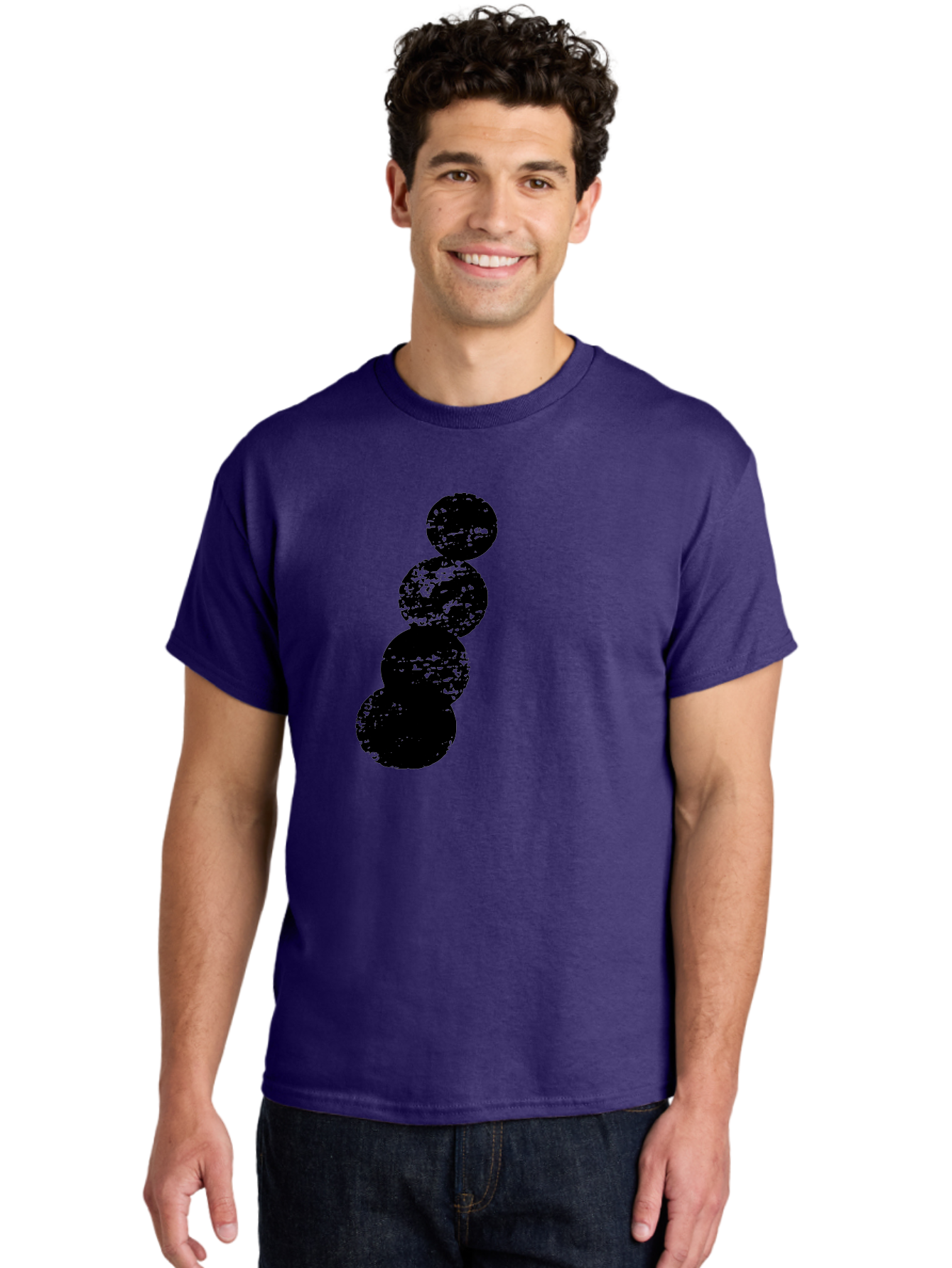 Black-Circles Men'S Graphic Tee, 100% Cotton, Comfortable Casual Summer Wear, Machine Washable, Black Spheres, Distressed Texture, Diagonal Alignment, Abstract Design, Modern Art, Creative Pattern, Minimalist Style, Grunge Effect, -  Aaa370 6