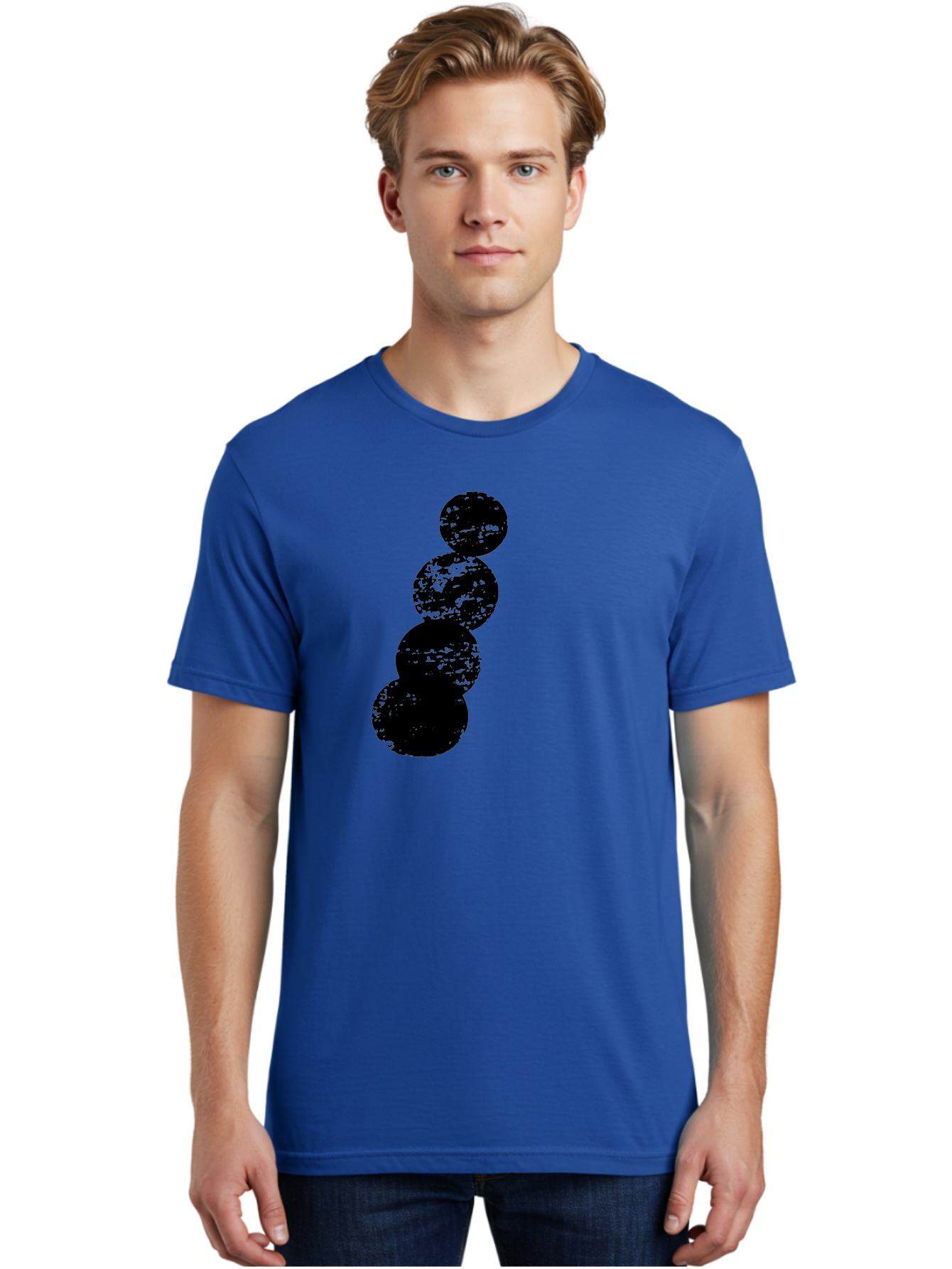 Black-Circles Men'S Graphic Tee, 100% Cotton, Comfortable Casual Summer Wear, Machine Washable, Black Spheres, Distressed Texture, Diagonal Alignment, Abstract Design, Modern Art, Creative Pattern, Minimalist Style, Grunge Effect, -  Aaa370 14