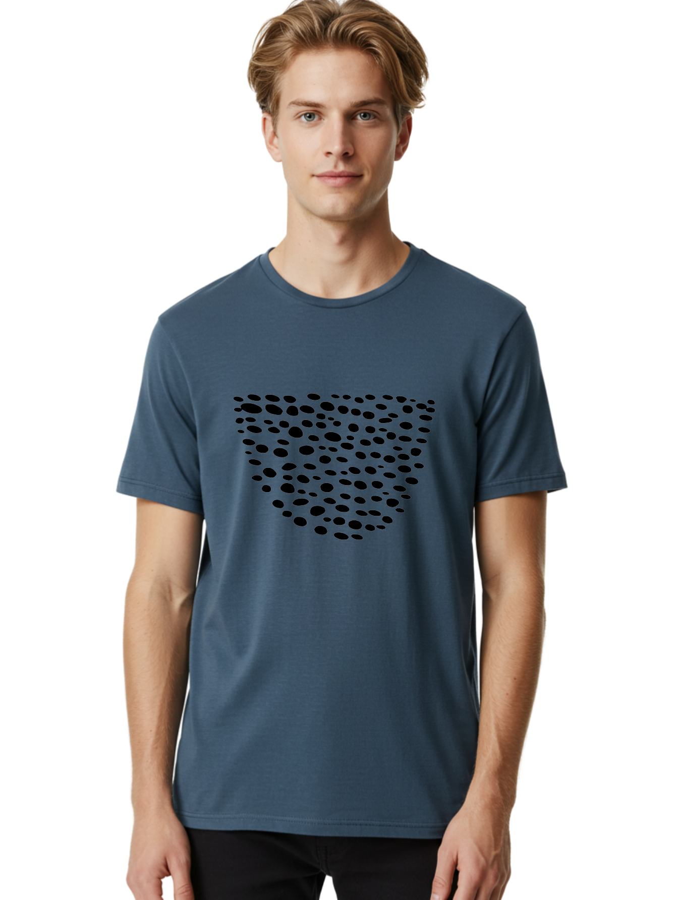 Black-Dots-Heart Men'S Graphic Tee, 100% Cotton, Comfortable Casual Summer Wear, Machine Washable, Black Dots Forming Heart Shape, Minimalist Design, Abstract Heart, Modern Art, Simple Graphics, Dot Pattern, Heart Illustration, Cute Design -  Aaa371 6