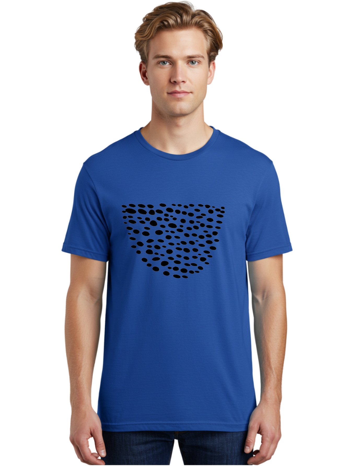 Black-Dots-Heart Men'S Graphic Tee, 100% Cotton, Comfortable Casual Summer Wear, Machine Washable, Black Dots Forming Heart Shape, Minimalist Design, Abstract Heart, Modern Art, Simple Graphics, Dot Pattern, Heart Illustration, Cute Design -  Aaa371 10