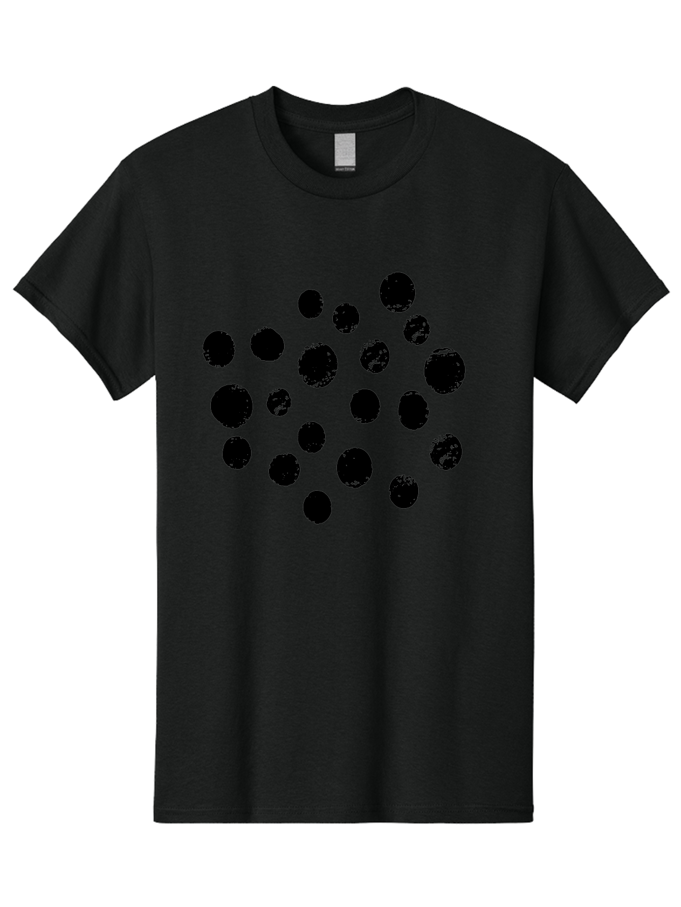 Black-Dots Men'S Graphic Tee, 100% Cotton, Comfortable Casual Summer Wear, Machine Washable, Black Dots, Scattered Dots, Round Shapes, Abstract Design, Creative Pattern, Artistic Elements, Modern Graphic, Simple Shapes -  Aaa372 17