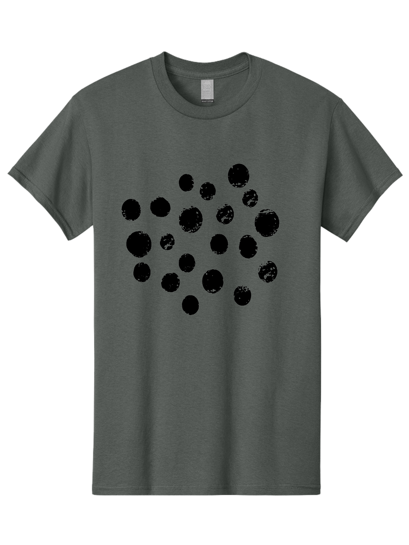 Black-Dots Men'S Graphic Tee, 100% Cotton, Comfortable Casual Summer Wear, Machine Washable, Black Dots, Scattered Dots, Round Shapes, Abstract Design, Creative Pattern, Artistic Elements, Modern Graphic, Simple Shapes -  Aaa372 25