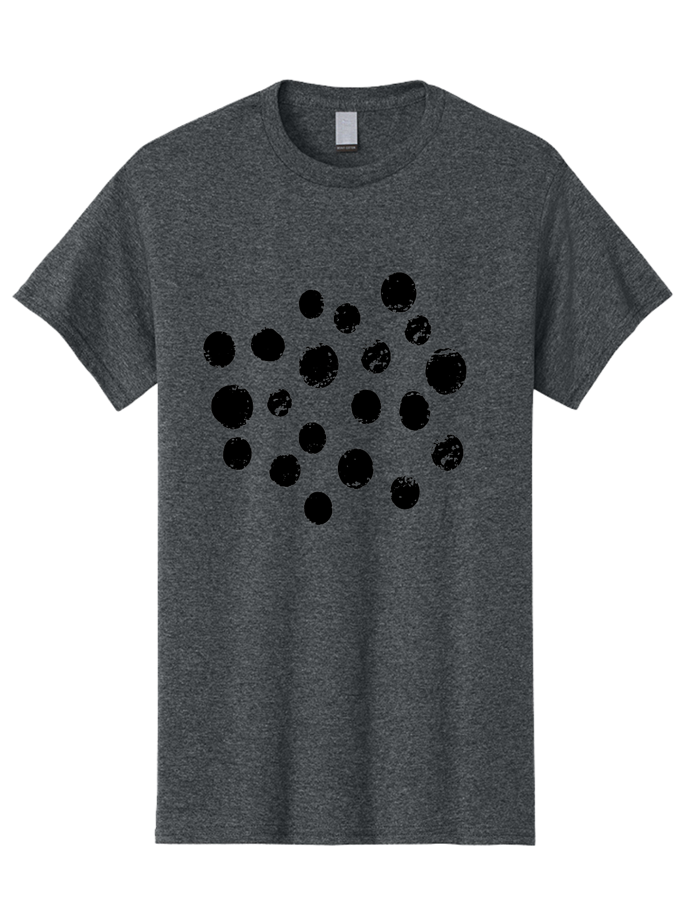 Black-Dots Men'S Graphic Tee, 100% Cotton, Comfortable Casual Summer Wear, Machine Washable, Black Dots, Scattered Dots, Round Shapes, Abstract Design, Creative Pattern, Artistic Elements, Modern Graphic, Simple Shapes -  Aaa372 17