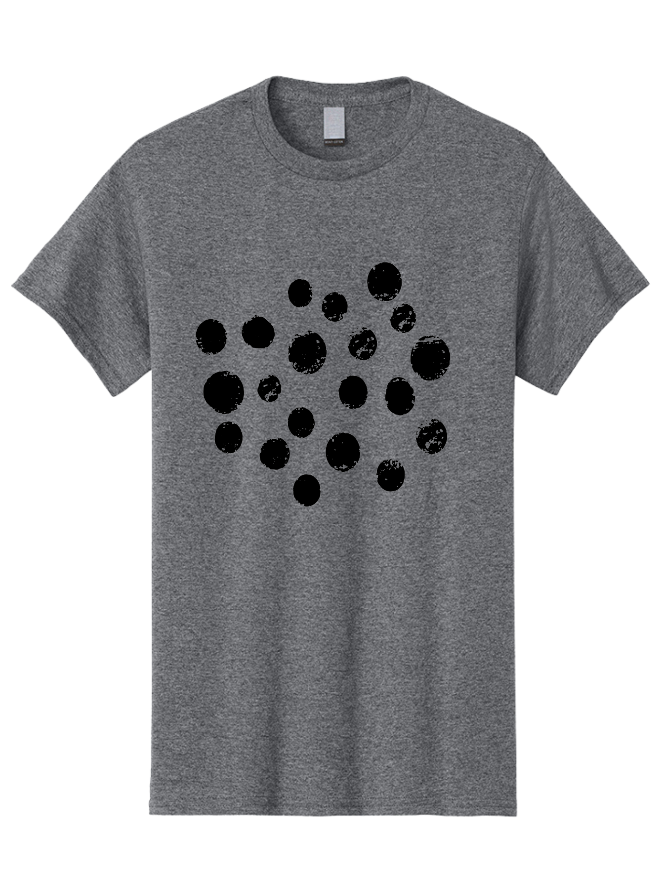 Black-Dots Men'S Graphic Tee, 100% Cotton, Comfortable Casual Summer Wear, Machine Washable, Black Dots, Scattered Dots, Round Shapes, Abstract Design, Creative Pattern, Artistic Elements, Modern Graphic, Simple Shapes -  Aaa372