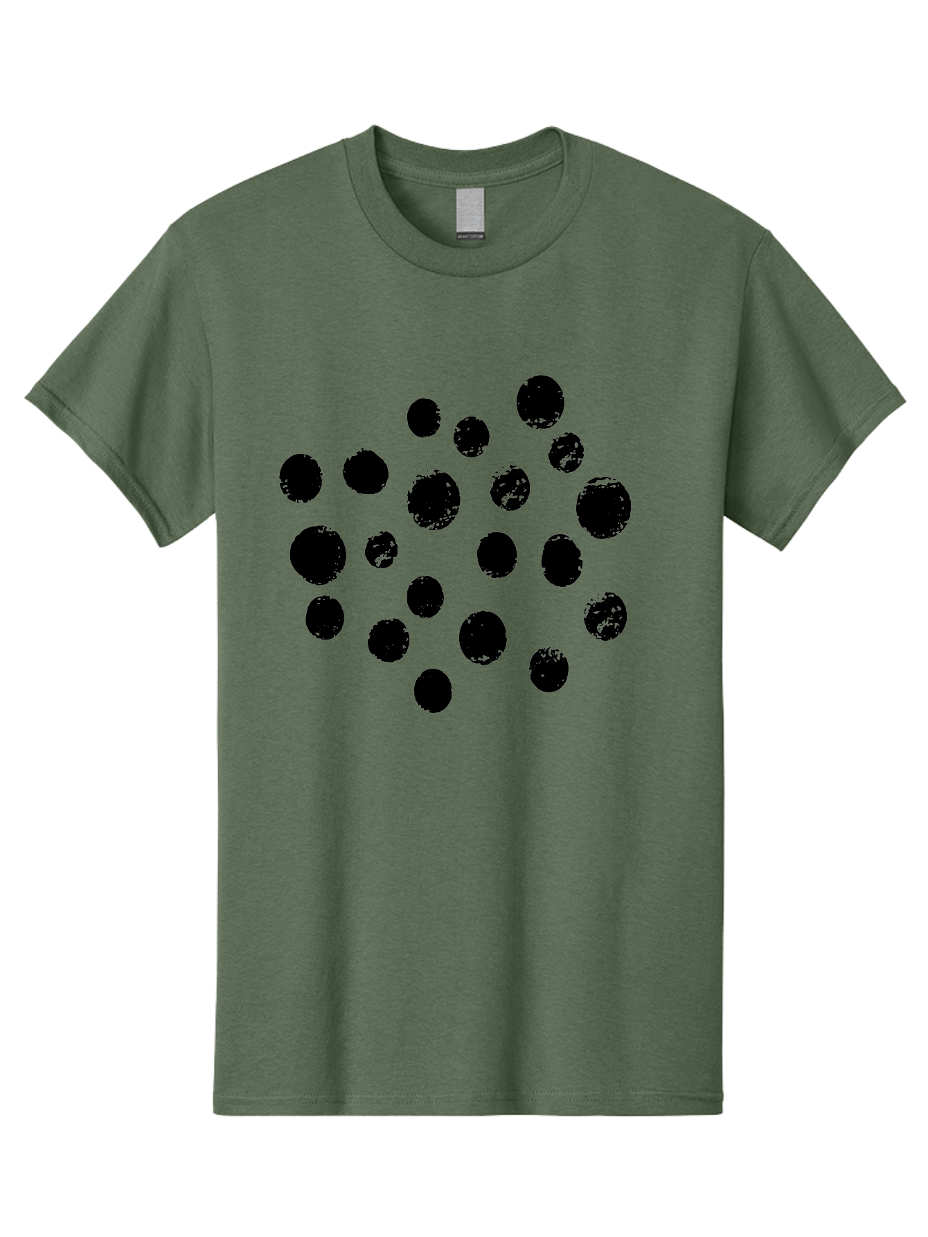 Black-Dots Men'S Graphic Tee, 100% Cotton, Comfortable Casual Summer Wear, Machine Washable, Black Dots, Scattered Dots, Round Shapes, Abstract Design, Creative Pattern, Artistic Elements, Modern Graphic, Simple Shapes -  Aaa372