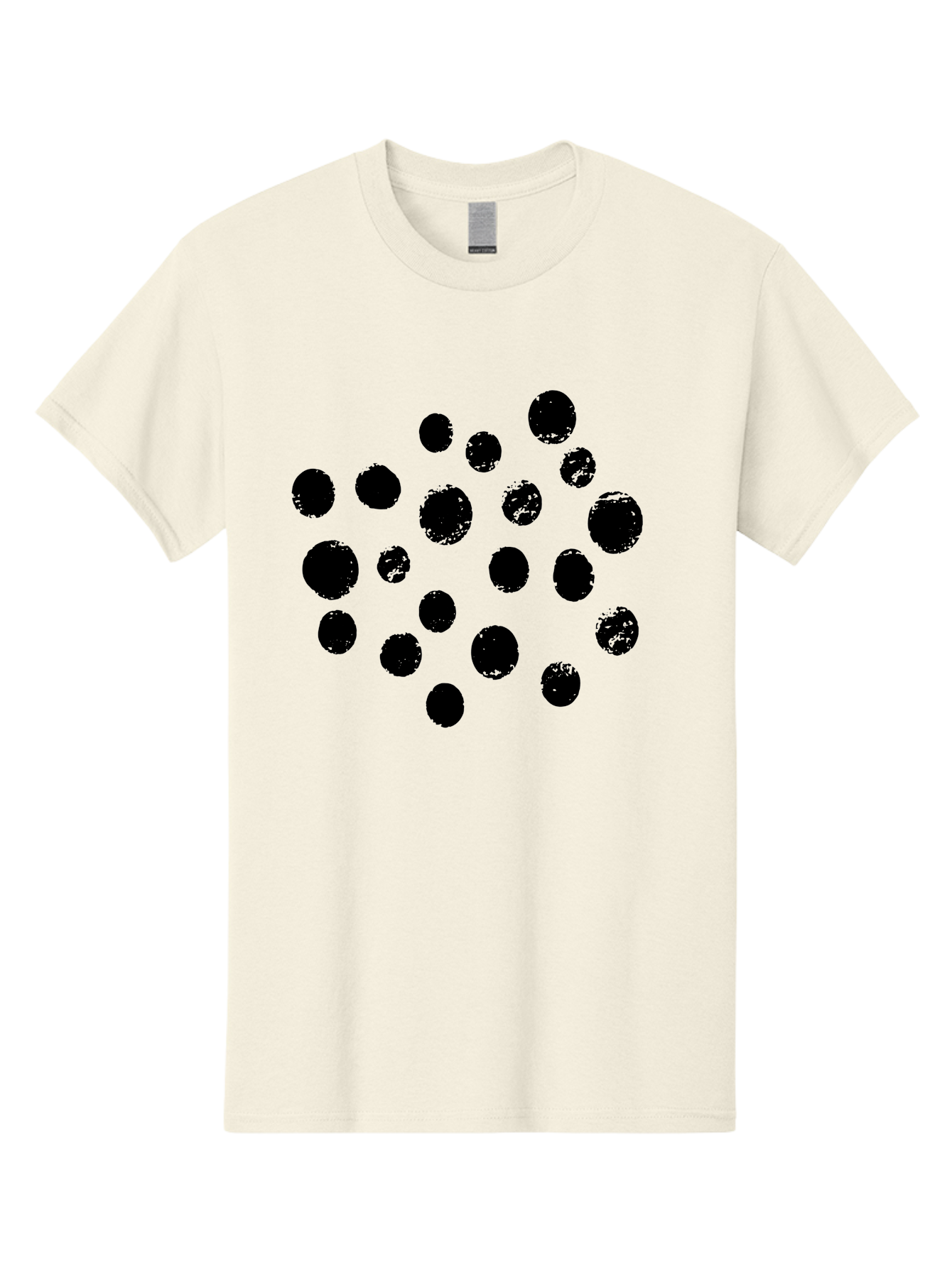 Black-Dots Men'S Graphic Tee, 100% Cotton, Comfortable Casual Summer Wear, Machine Washable, Black Dots, Scattered Dots, Round Shapes, Abstract Design, Creative Pattern, Artistic Elements, Modern Graphic, Simple Shapes -  Aaa372 25