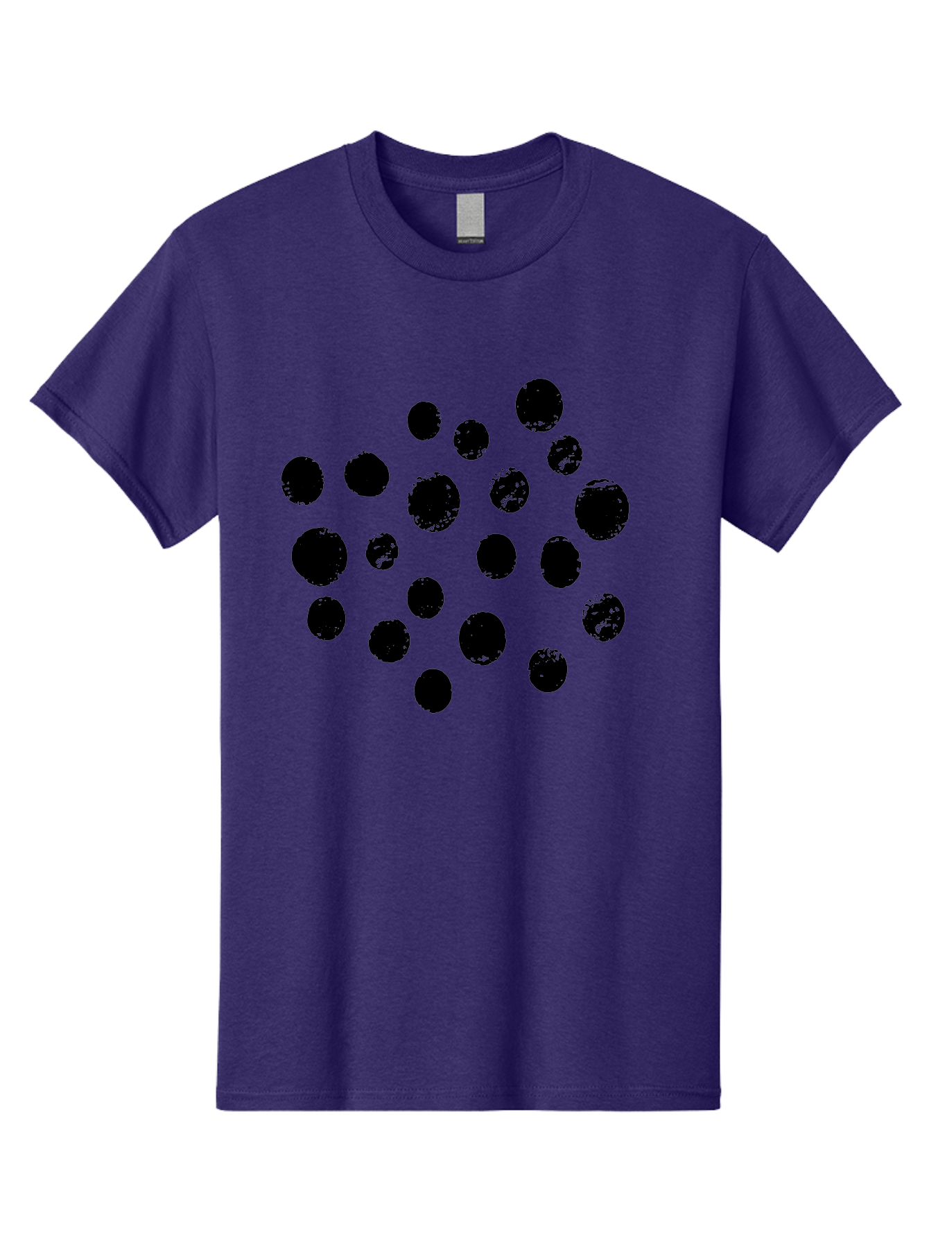 Black-Dots Men'S Graphic Tee, 100% Cotton, Comfortable Casual Summer Wear, Machine Washable, Black Dots, Scattered Dots, Round Shapes, Abstract Design, Creative Pattern, Artistic Elements, Modern Graphic, Simple Shapes -  Aaa372 3