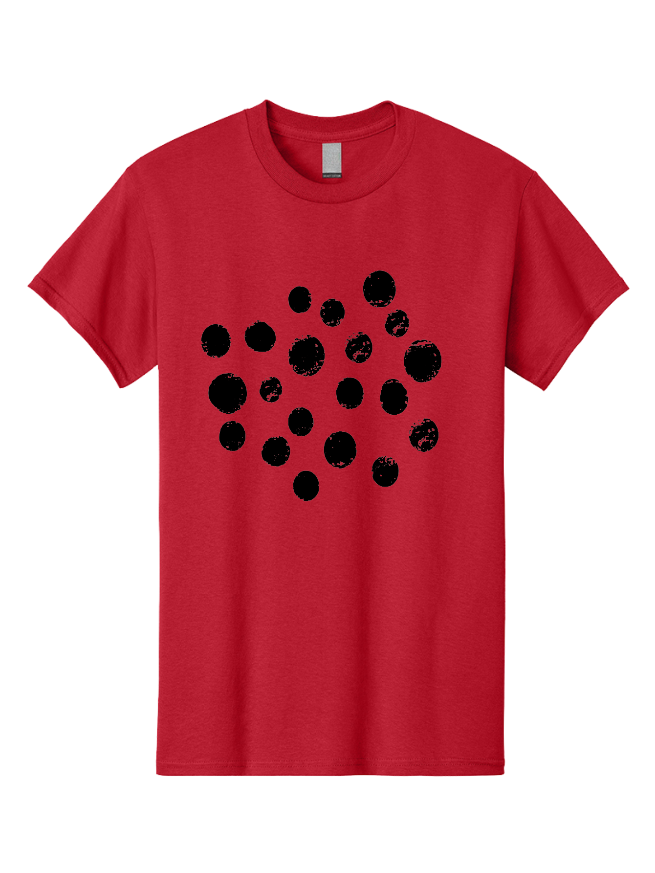 Black-Dots Men'S Graphic Tee, 100% Cotton, Comfortable Casual Summer Wear, Machine Washable, Black Dots, Scattered Dots, Round Shapes, Abstract Design, Creative Pattern, Artistic Elements, Modern Graphic, Simple Shapes -  Aaa372 29