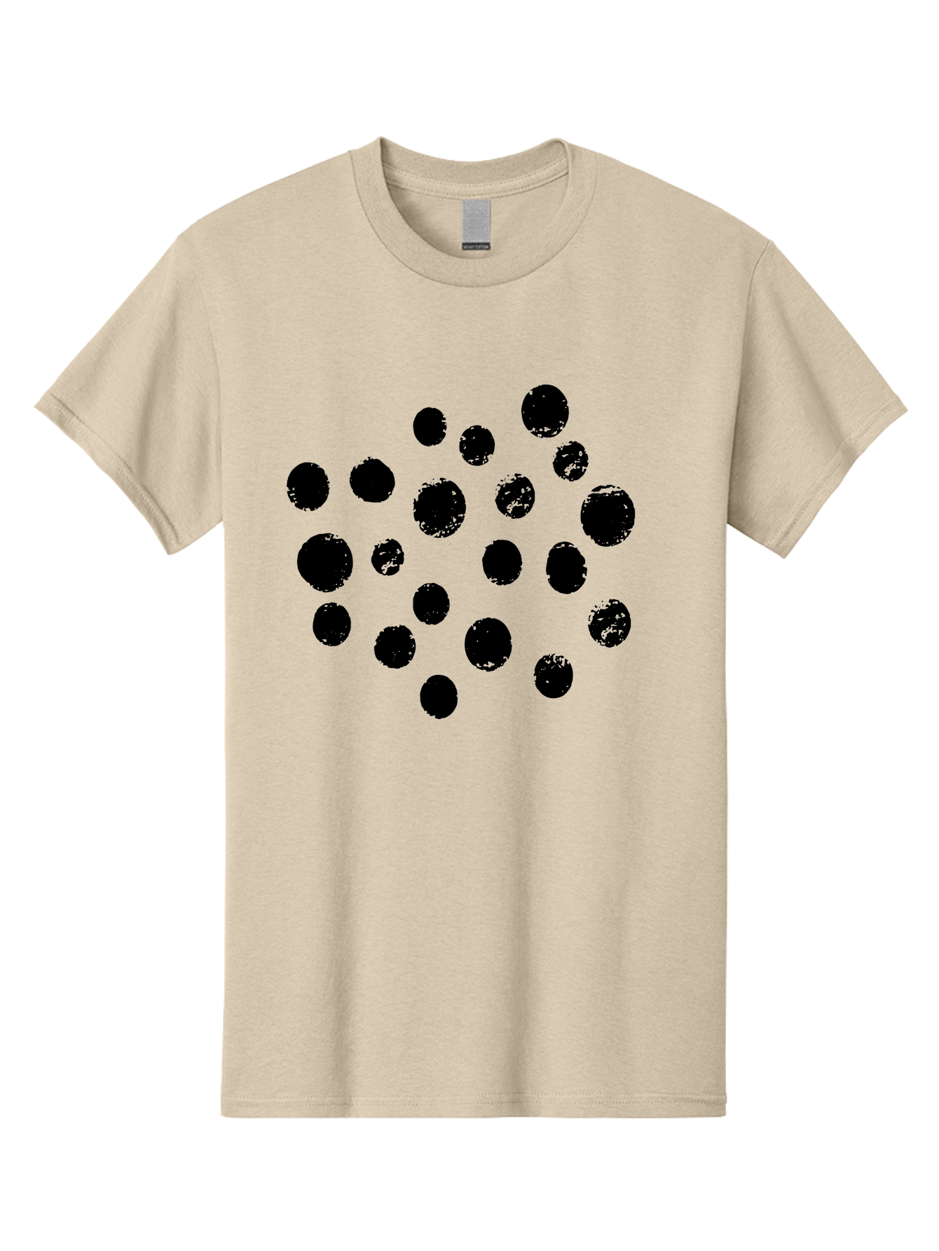 Black-Dots Men'S Graphic Tee, 100% Cotton, Comfortable Casual Summer Wear, Machine Washable, Black Dots, Scattered Dots, Round Shapes, Abstract Design, Creative Pattern, Artistic Elements, Modern Graphic, Simple Shapes -  Aaa372 23