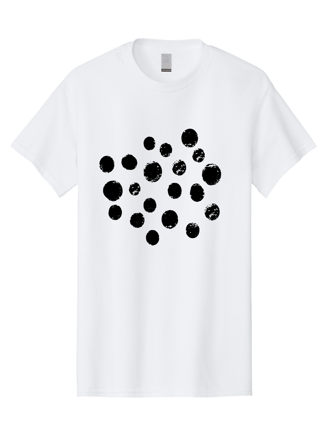 Black-Dots Men'S Graphic Tee, 100% Cotton, Comfortable Casual Summer Wear, Machine Washable, Black Dots, Scattered Dots, Round Shapes, Abstract Design, Creative Pattern, Artistic Elements, Modern Graphic, Simple Shapes -  Aaa372 19