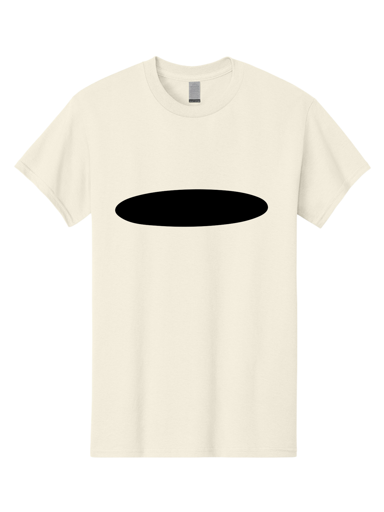 Black-Ellipse Men'S Graphic Tee, 100% Cotton, Comfortable Casual Summer Wear, Machine Washable, Black Ellipse, Minimalist Design, Simple Shape, Abstract Art, Geometric Figure, Modern Graphic -  Aaa373 25