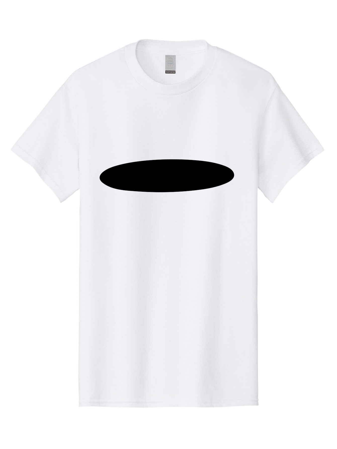 Black-Ellipse Men'S Graphic Tee, 100% Cotton, Comfortable Casual Summer Wear, Machine Washable, Black Ellipse, Minimalist Design, Simple Shape, Abstract Art, Geometric Figure, Modern Graphic -  Aaa373 23