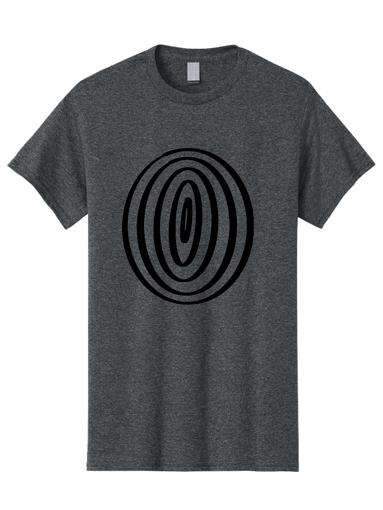 Black-Elliptical-Rings Men'S Graphic Tee, 100% Cotton, Comfortable Casual Summer Wear, Machine Washable, Concentric Circles, Abstract Art, Modern Design, Minimalist Pattern, Black Lines, Geometric Shape, Optical Illusion, Hypnotic Effect -  Aaa374 3