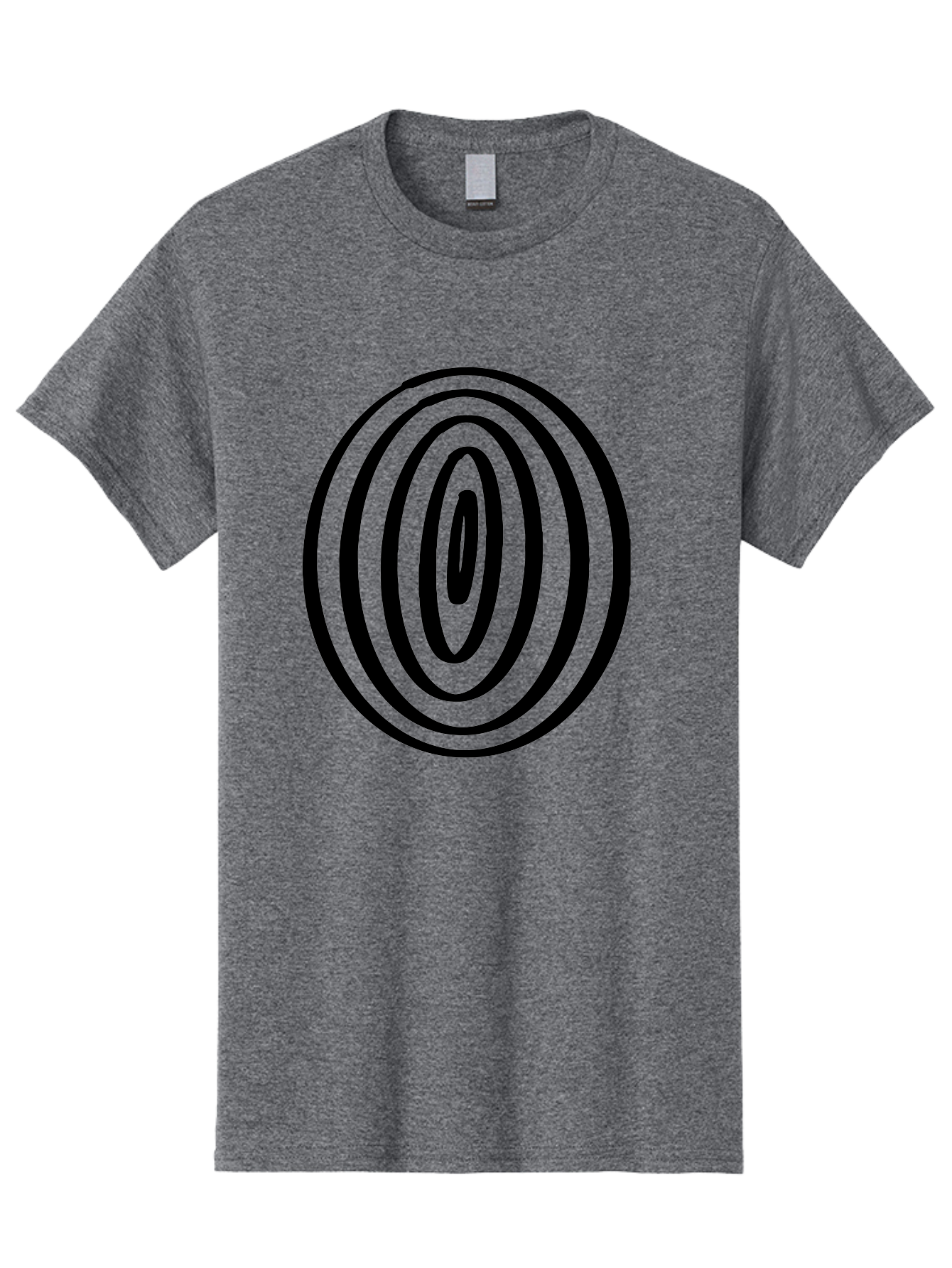 Black-Elliptical-Rings Men'S Graphic Tee, 100% Cotton, Comfortable Casual Summer Wear, Machine Washable, Concentric Circles, Abstract Art, Modern Design, Minimalist Pattern, Black Lines, Geometric Shape, Optical Illusion, Hypnotic Effect -  Aaa374 23