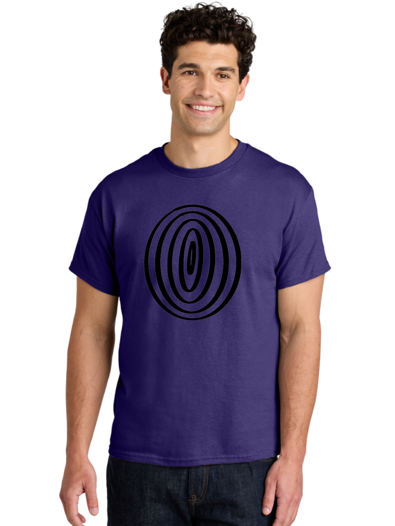 Black-Elliptical-Rings Men'S Graphic Tee, 100% Cotton, Comfortable Casual Summer Wear, Machine Washable, Concentric Circles, Abstract Art, Modern Design, Minimalist Pattern, Black Lines, Geometric Shape, Optical Illusion, Hypnotic Effect -  Aaa374 18