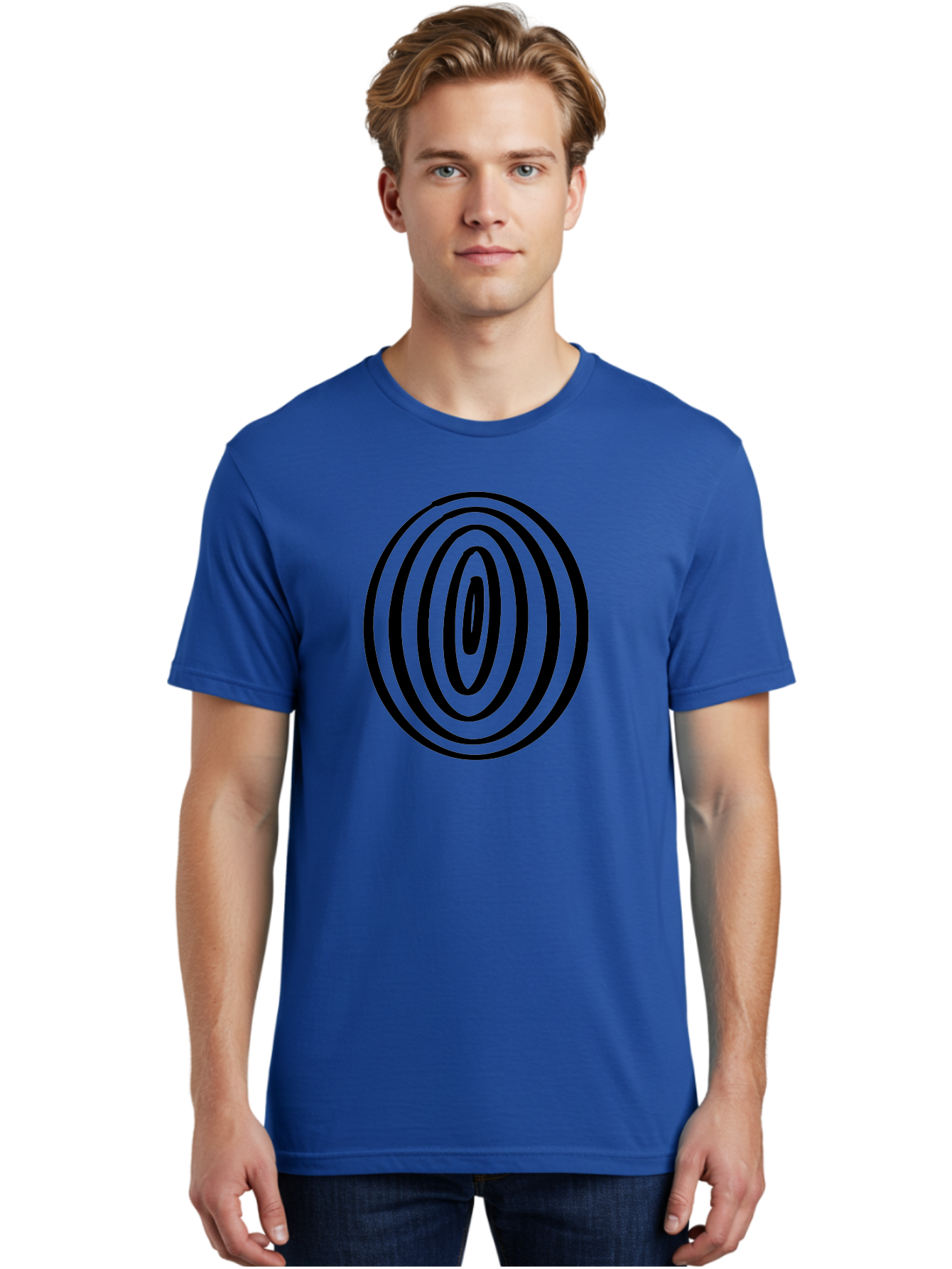 Black-Elliptical-Rings Men'S Graphic Tee, 100% Cotton, Comfortable Casual Summer Wear, Machine Washable, Concentric Circles, Abstract Art, Modern Design, Minimalist Pattern, Black Lines, Geometric Shape, Optical Illusion, Hypnotic Effect -  Aaa374 22