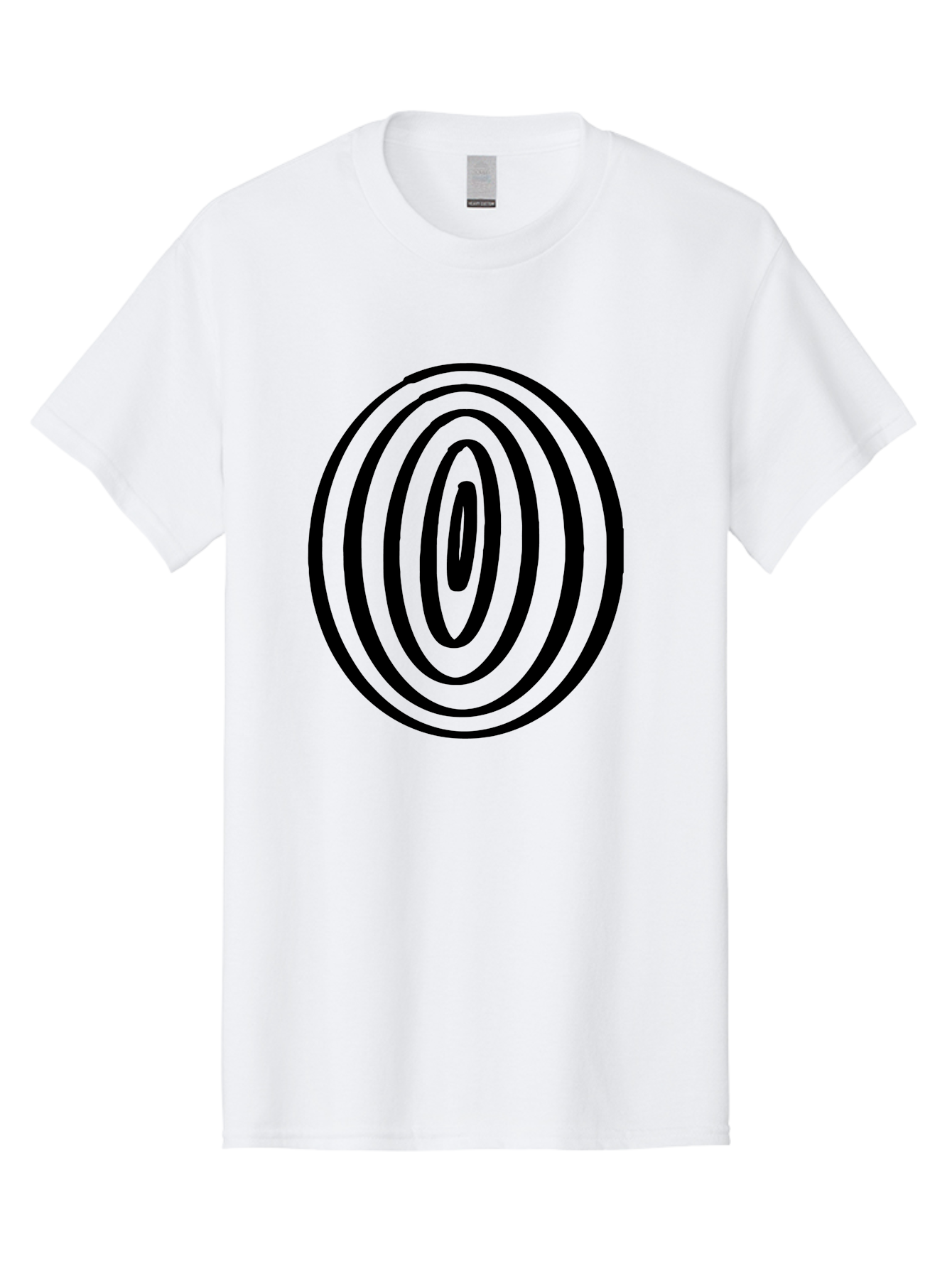 Black-Elliptical-Rings Men'S Graphic Tee, 100% Cotton, Comfortable Casual Summer Wear, Machine Washable, Concentric Circles, Abstract Art, Modern Design, Minimalist Pattern, Black Lines, Geometric Shape, Optical Illusion, Hypnotic Effect -  Aaa374 25