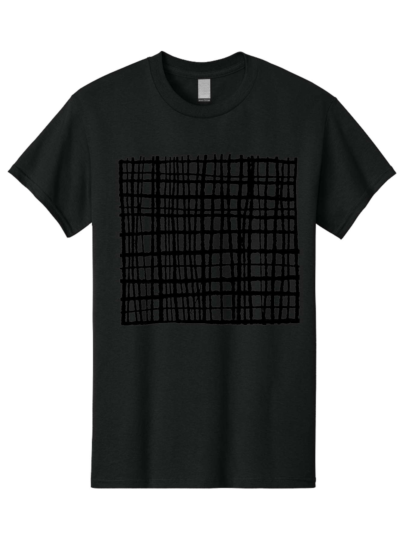 Black-Grid Men'S Graphic Tee, 100% Cotton, Comfortable Casual Summer Wear, Machine Washable, Black Grid Pattern, Graphic Design, Abstract Art, Geometric Shape, Modern Style, Contemporary Design, Grid Texture -  Aaa376