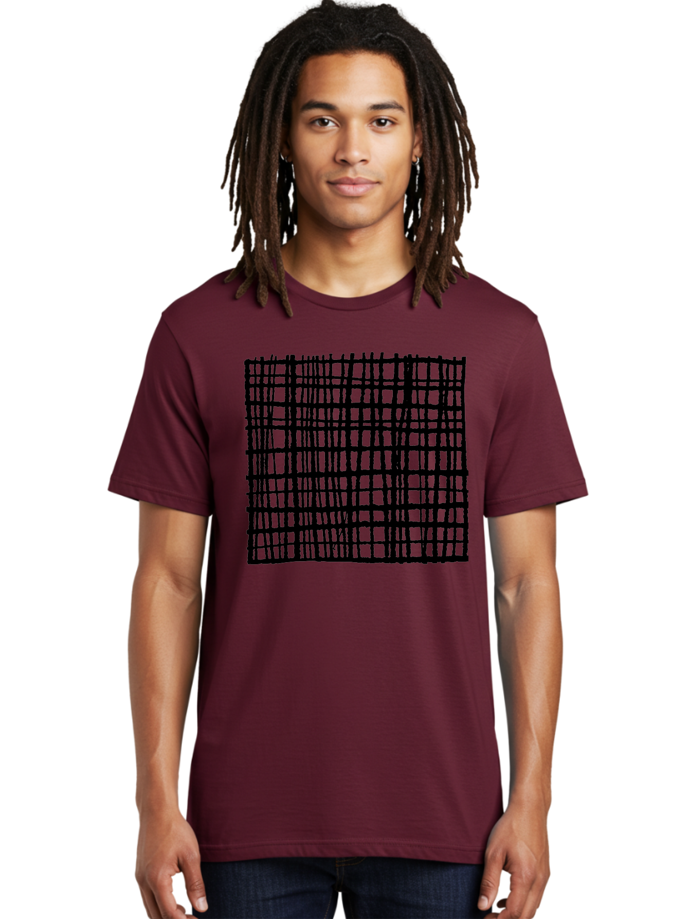 Black-Grid Men'S Graphic Tee, 100% Cotton, Comfortable Casual Summer Wear, Machine Washable, Black Grid Pattern, Graphic Design, Abstract Art, Geometric Shape, Modern Style, Contemporary Design, Grid Texture -  Aaa376 28