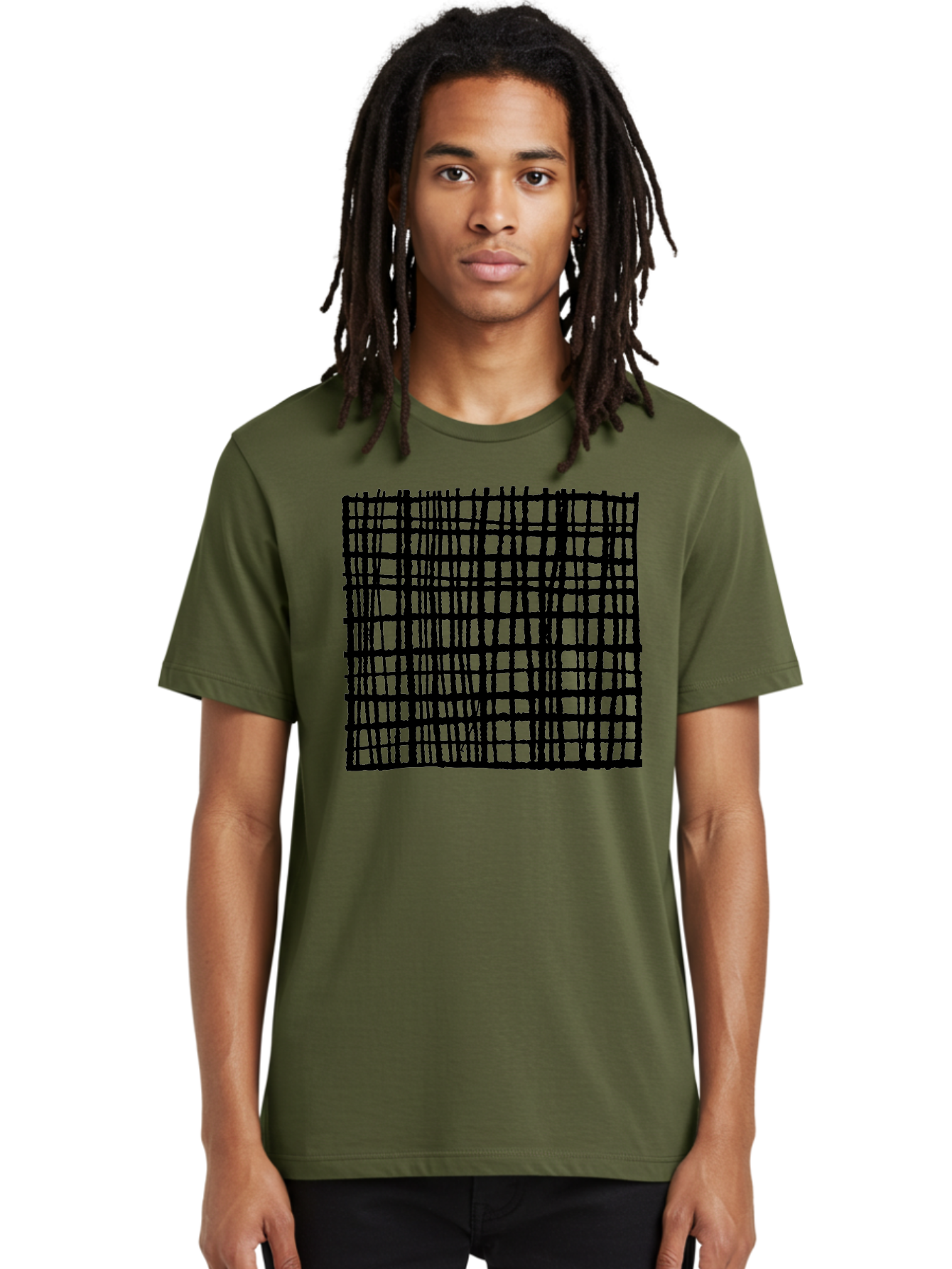 Black-Grid Men'S Graphic Tee, 100% Cotton, Comfortable Casual Summer Wear, Machine Washable, Black Grid Pattern, Graphic Design, Abstract Art, Geometric Shape, Modern Style, Contemporary Design, Grid Texture -  Aaa376 12