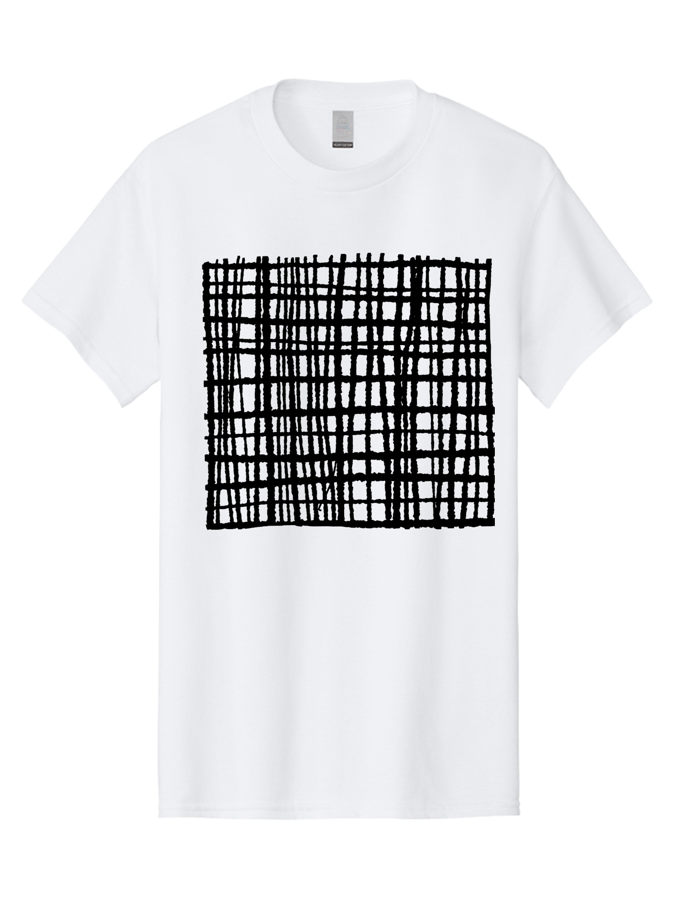 Black-Grid Men'S Graphic Tee, 100% Cotton, Comfortable Casual Summer Wear, Machine Washable, Black Grid Pattern, Graphic Design, Abstract Art, Geometric Shape, Modern Style, Contemporary Design, Grid Texture -  Aaa376 23