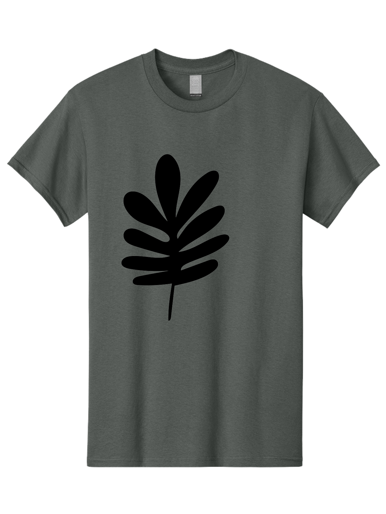 Black-Leaf-1 Men'S Graphic Tee, 100% Cotton, Comfortable Casual Summer Wear, Machine Washable, Schefflera Leaf, Black Silhouette, Minimalist Design, Simple Leaf, Foliage Icon, Botanical Graphic, Modern Art, Leaf Illustration -  Aaa377 7