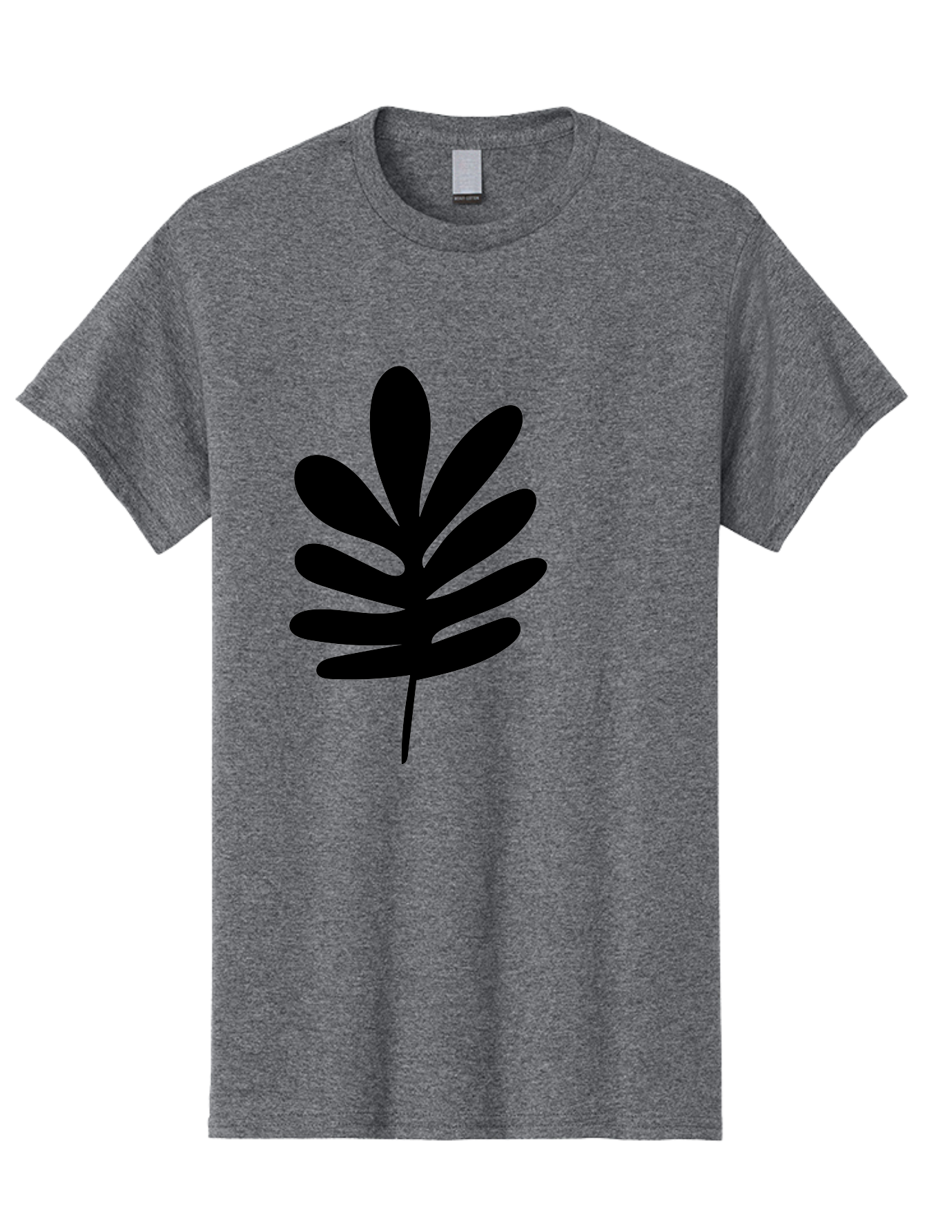 Black-Leaf-1 Men'S Graphic Tee, 100% Cotton, Comfortable Casual Summer Wear, Machine Washable, Schefflera Leaf, Black Silhouette, Minimalist Design, Simple Leaf, Foliage Icon, Botanical Graphic, Modern Art, Leaf Illustration -  Aaa377 27