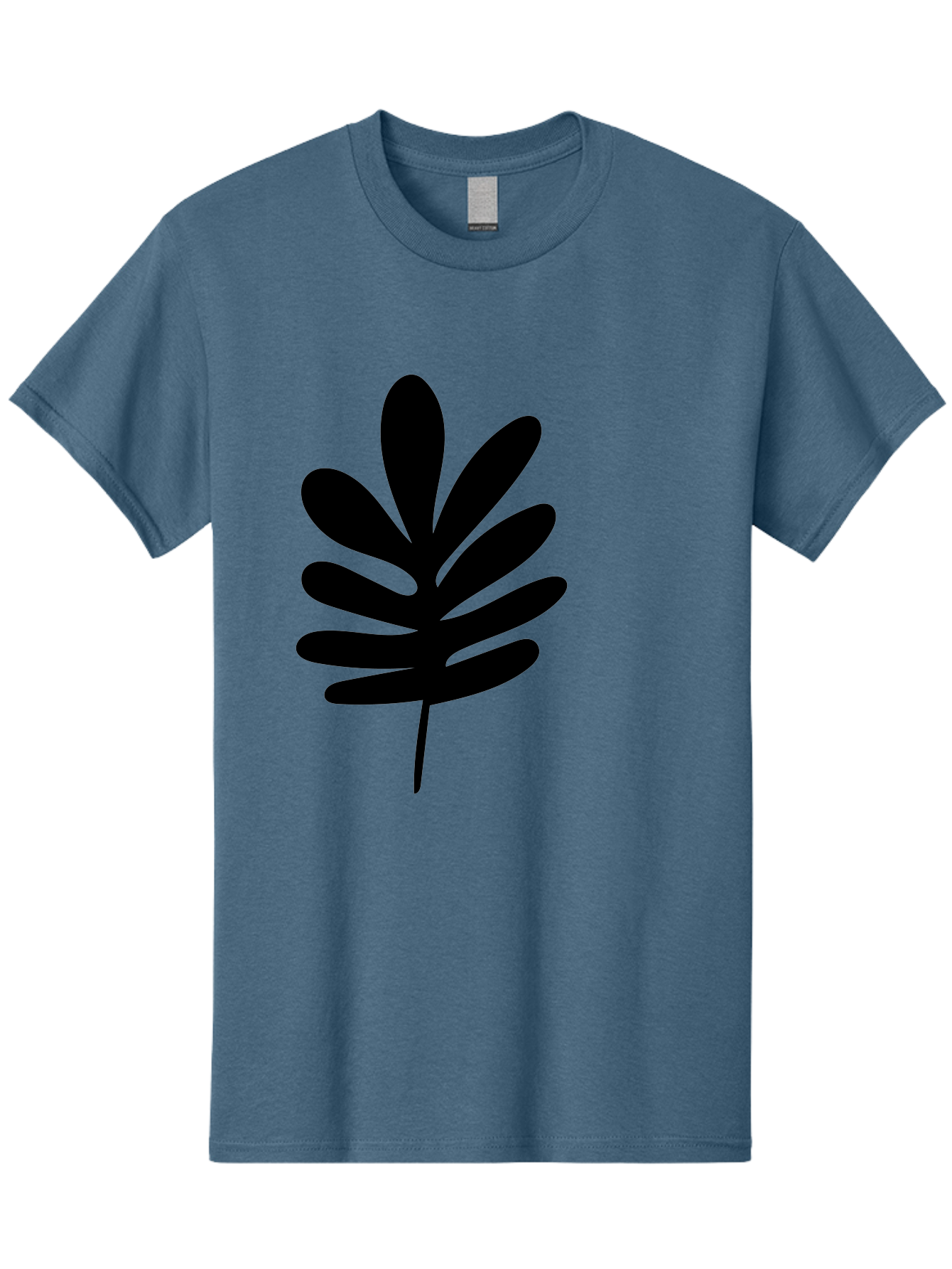 Black-Leaf-1 Men'S Graphic Tee, 100% Cotton, Comfortable Casual Summer Wear, Machine Washable, Schefflera Leaf, Black Silhouette, Minimalist Design, Simple Leaf, Foliage Icon, Botanical Graphic, Modern Art, Leaf Illustration -  Aaa377 17