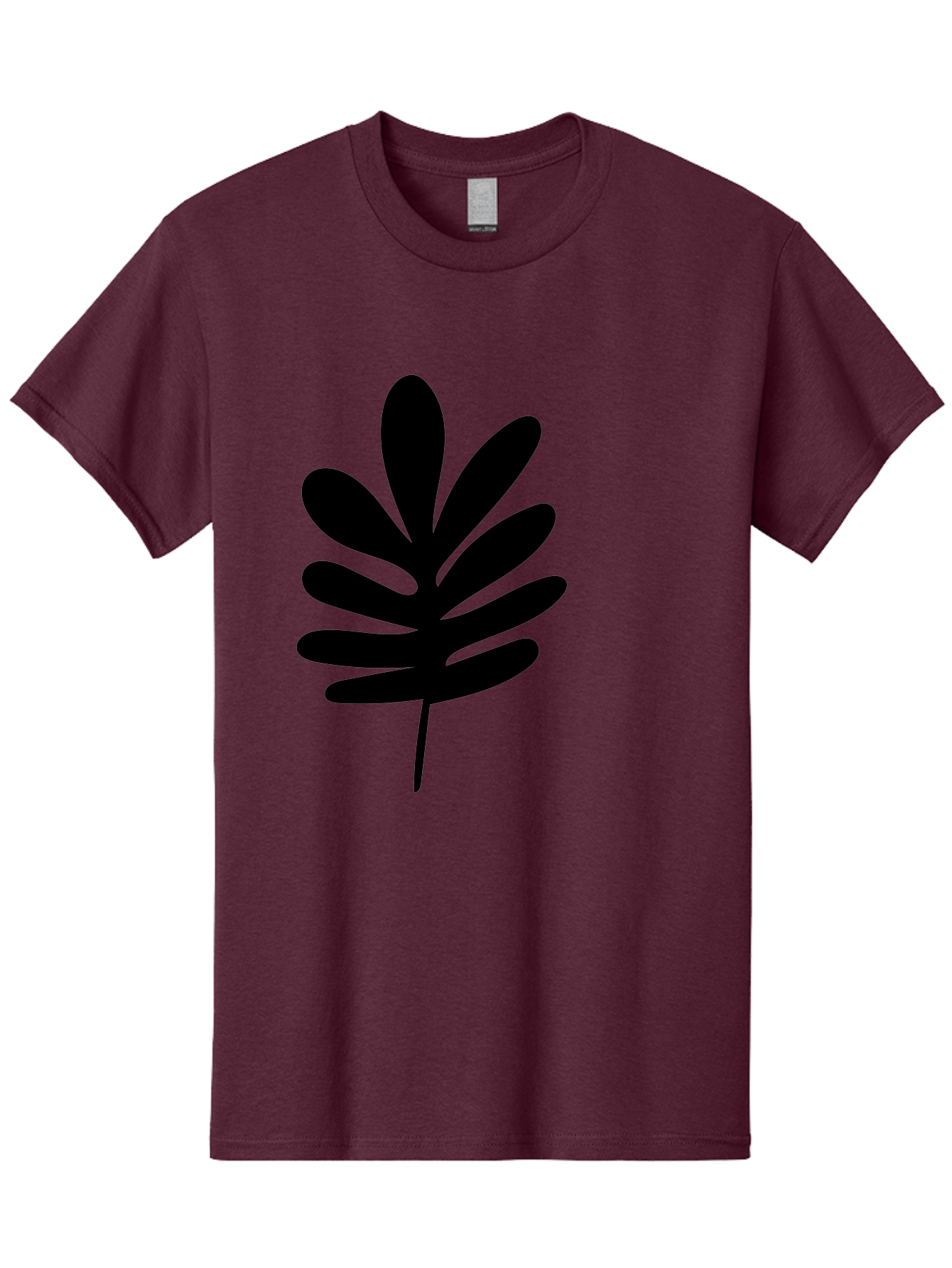Black-Leaf-1 Men'S Graphic Tee, 100% Cotton, Comfortable Casual Summer Wear, Machine Washable, Schefflera Leaf, Black Silhouette, Minimalist Design, Simple Leaf, Foliage Icon, Botanical Graphic, Modern Art, Leaf Illustration -  Aaa377 11
