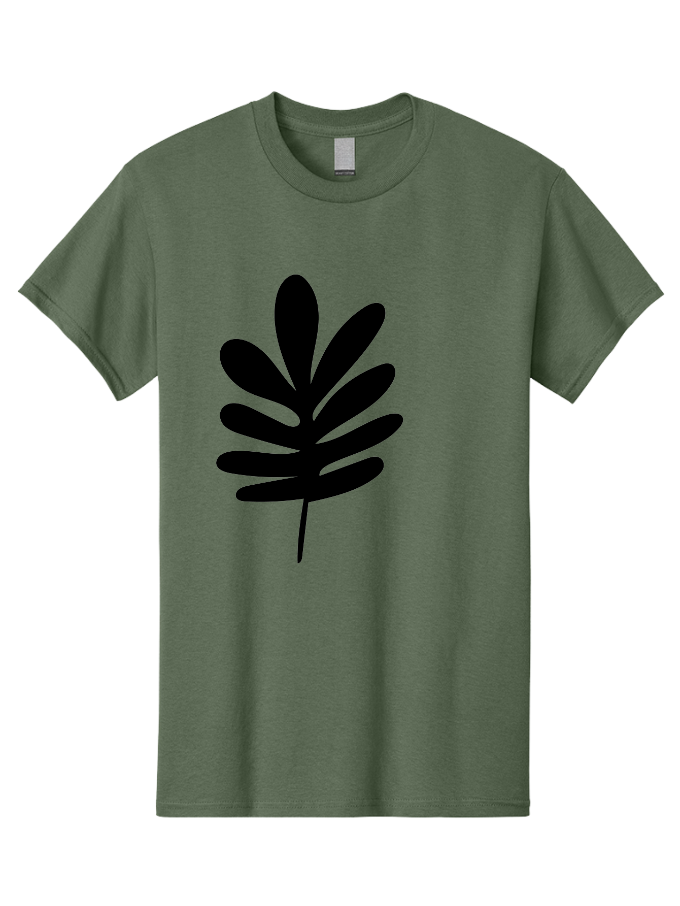 Black-Leaf-1 Men'S Graphic Tee, 100% Cotton, Comfortable Casual Summer Wear, Machine Washable, Schefflera Leaf, Black Silhouette, Minimalist Design, Simple Leaf, Foliage Icon, Botanical Graphic, Modern Art, Leaf Illustration -  Aaa377 13