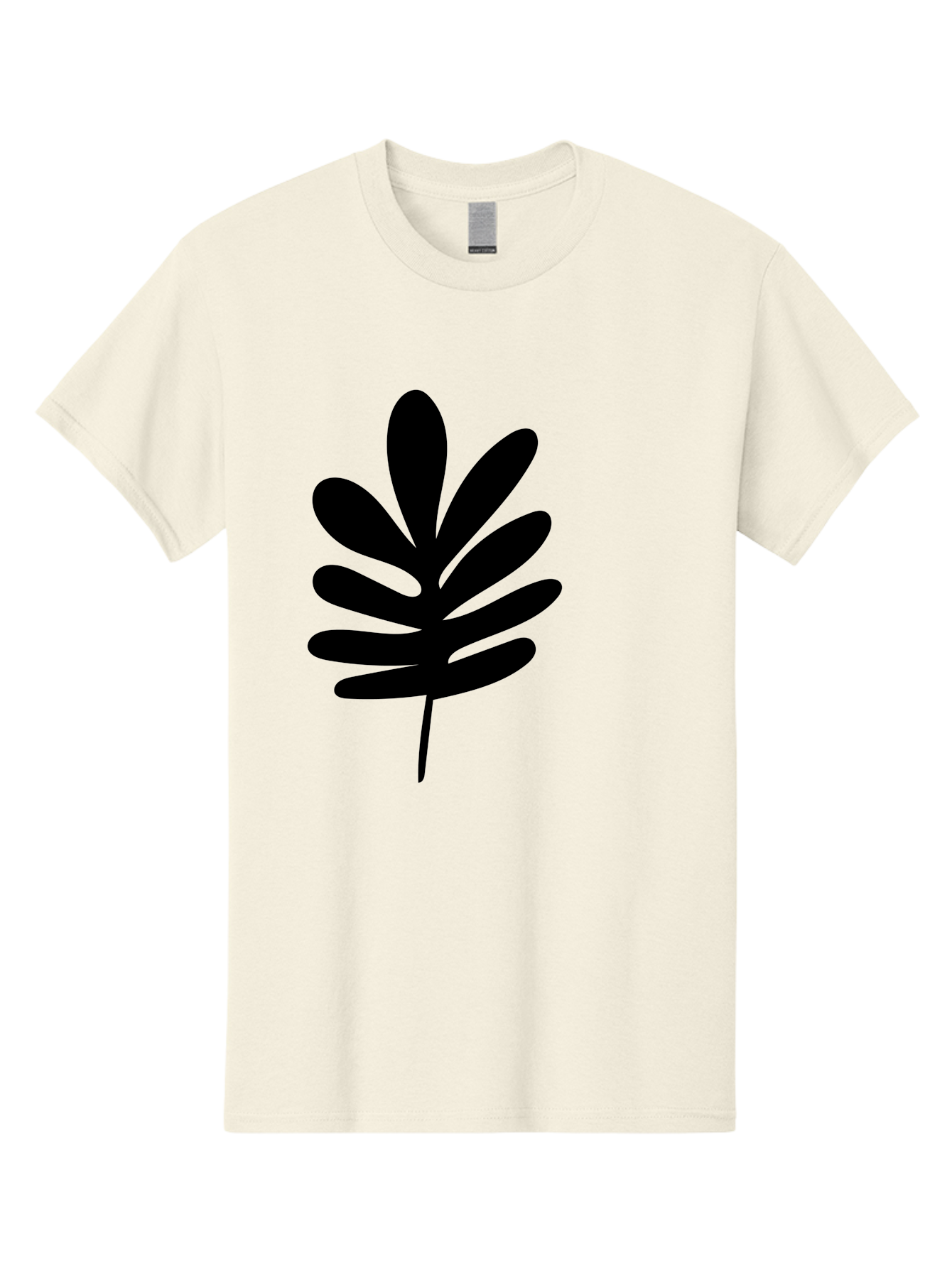Black-Leaf-1 Men'S Graphic Tee, 100% Cotton, Comfortable Casual Summer Wear, Machine Washable, Schefflera Leaf, Black Silhouette, Minimalist Design, Simple Leaf, Foliage Icon, Botanical Graphic, Modern Art, Leaf Illustration -  Aaa377