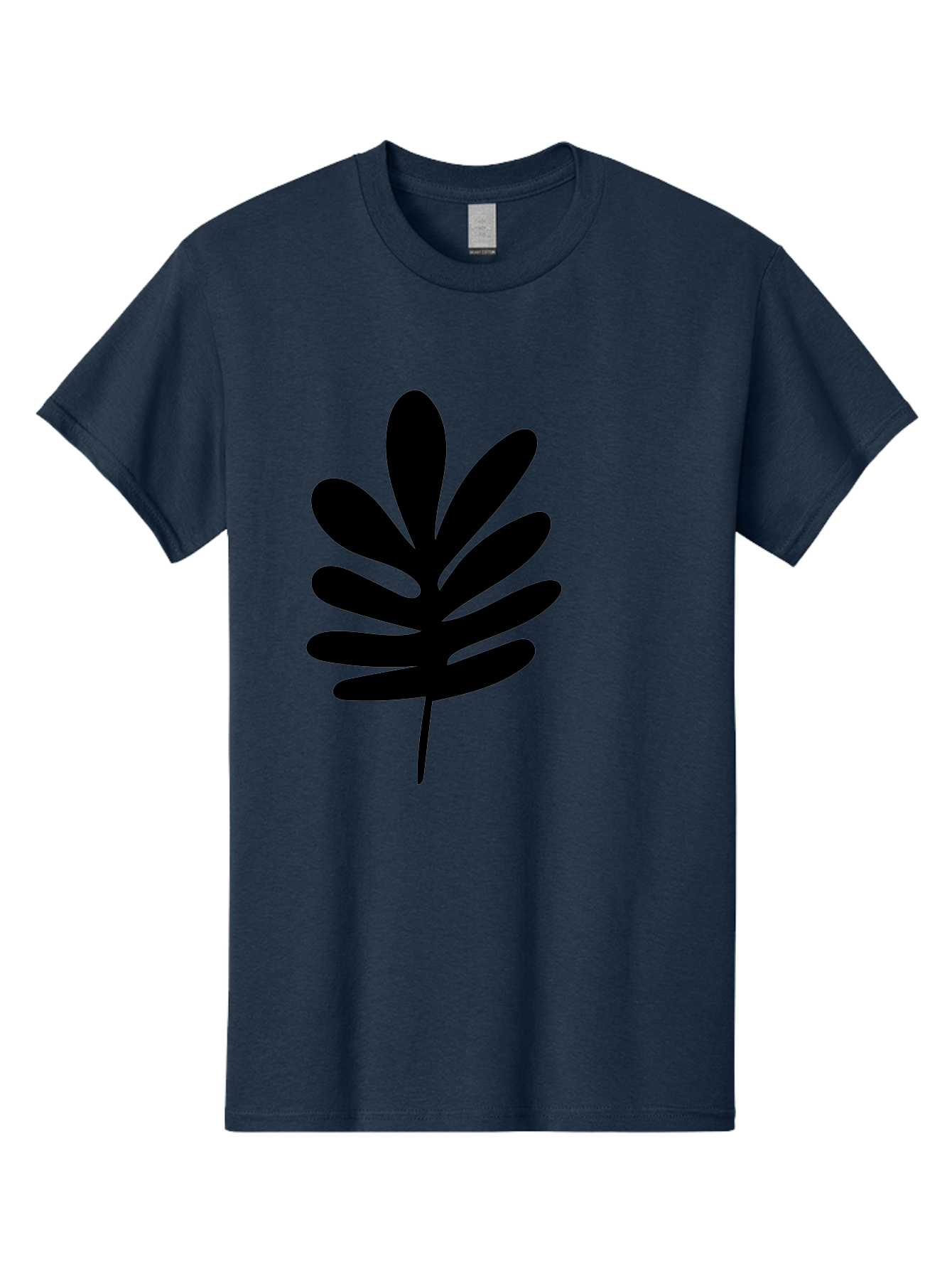 Black-Leaf-1 Men'S Graphic Tee, 100% Cotton, Comfortable Casual Summer Wear, Machine Washable, Schefflera Leaf, Black Silhouette, Minimalist Design, Simple Leaf, Foliage Icon, Botanical Graphic, Modern Art, Leaf Illustration -  Aaa377 29