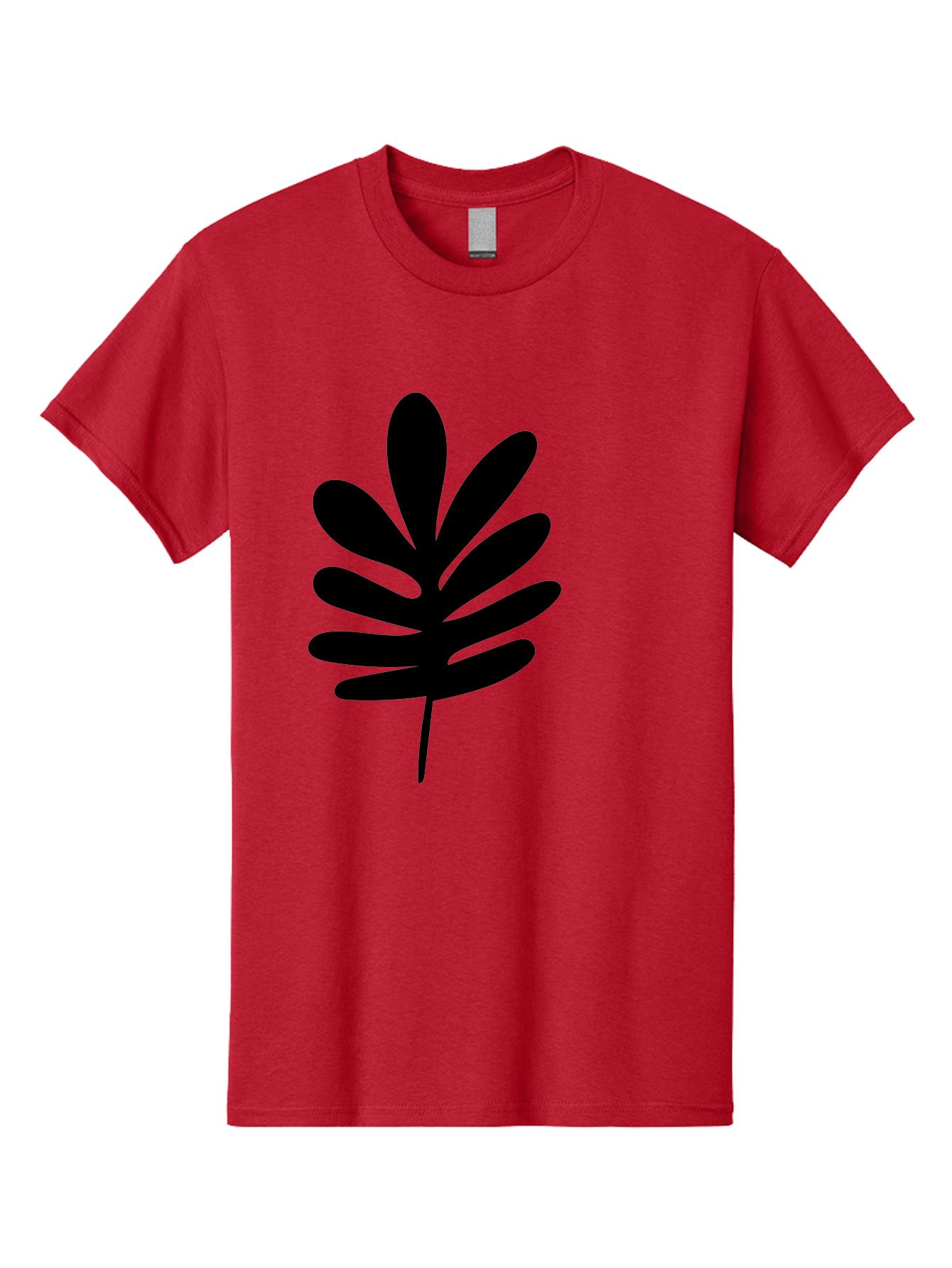 Black-Leaf-1 Men'S Graphic Tee, 100% Cotton, Comfortable Casual Summer Wear, Machine Washable, Schefflera Leaf, Black Silhouette, Minimalist Design, Simple Leaf, Foliage Icon, Botanical Graphic, Modern Art, Leaf Illustration -  Aaa377 23